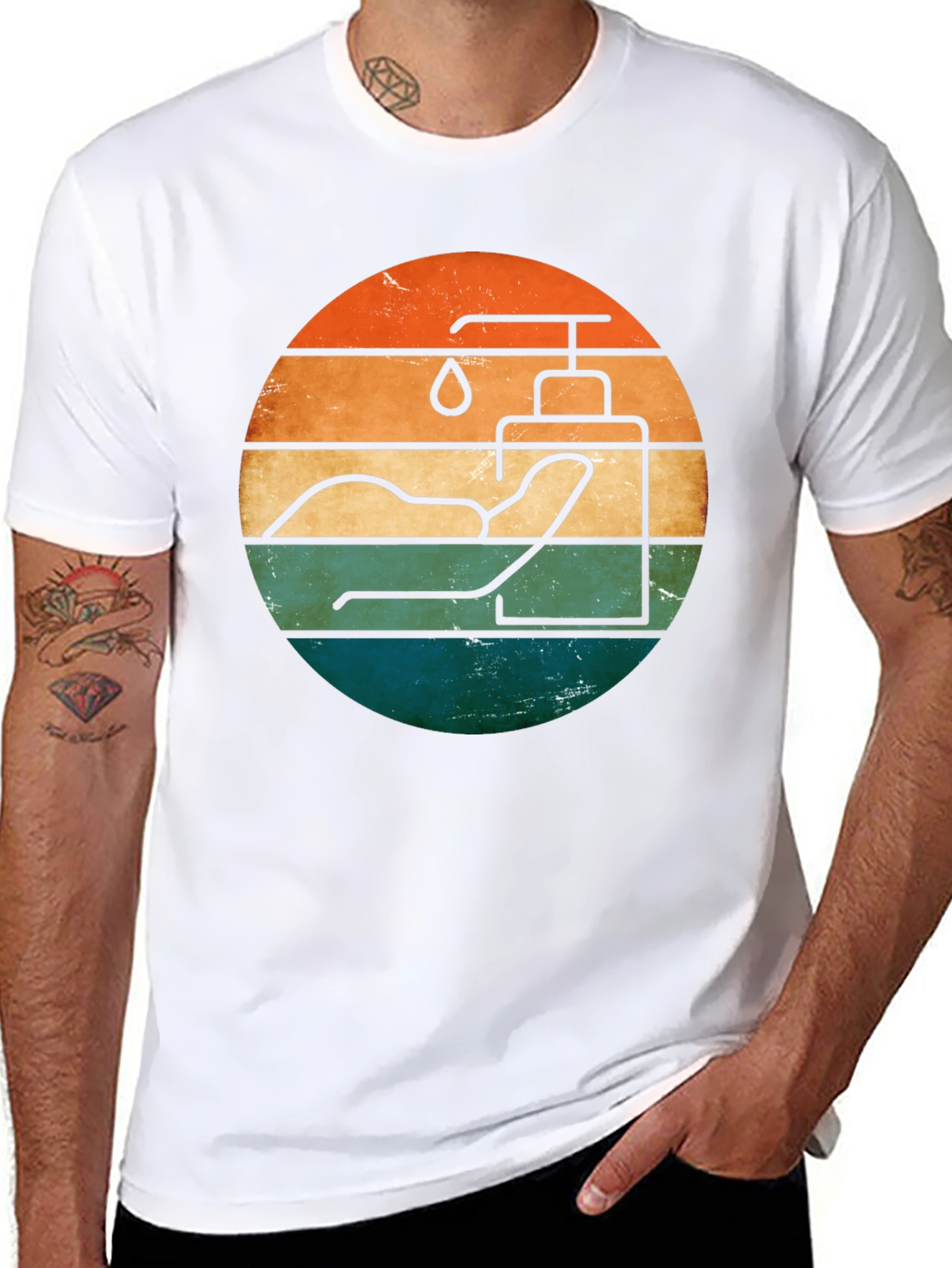 Retro Hand Sanitizer Graphic Tee - Black Cotton T-Shirt