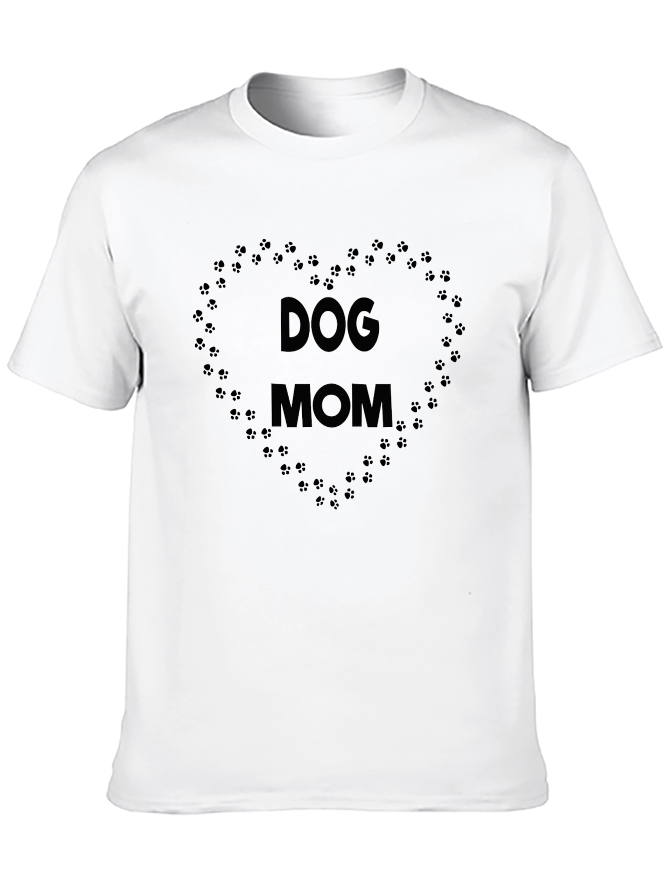 Dog Mom Paw Print Heart Graphic Tee