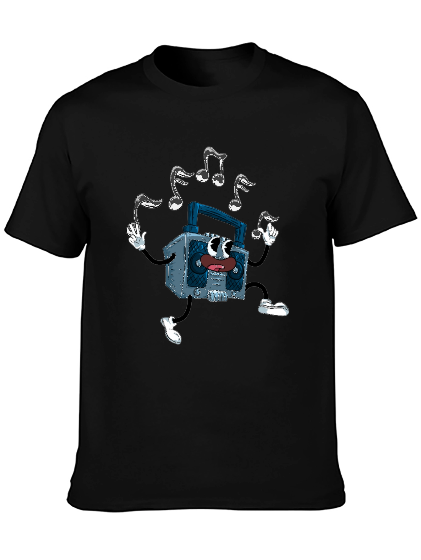 Cartoon Radio T-Shirt - Music Lover Graphic Tee