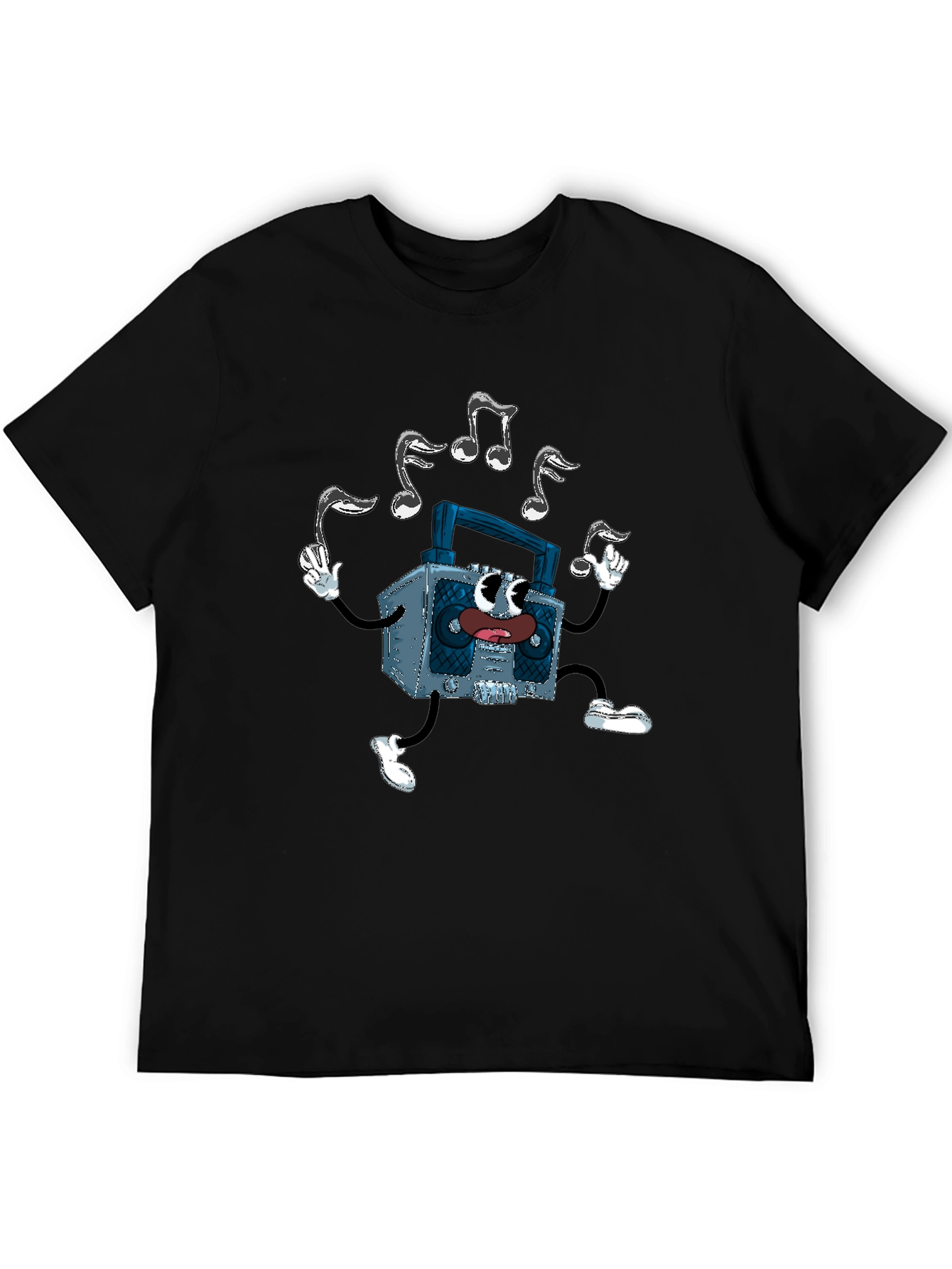Cartoon Radio T-Shirt - Music Lover Graphic Tee