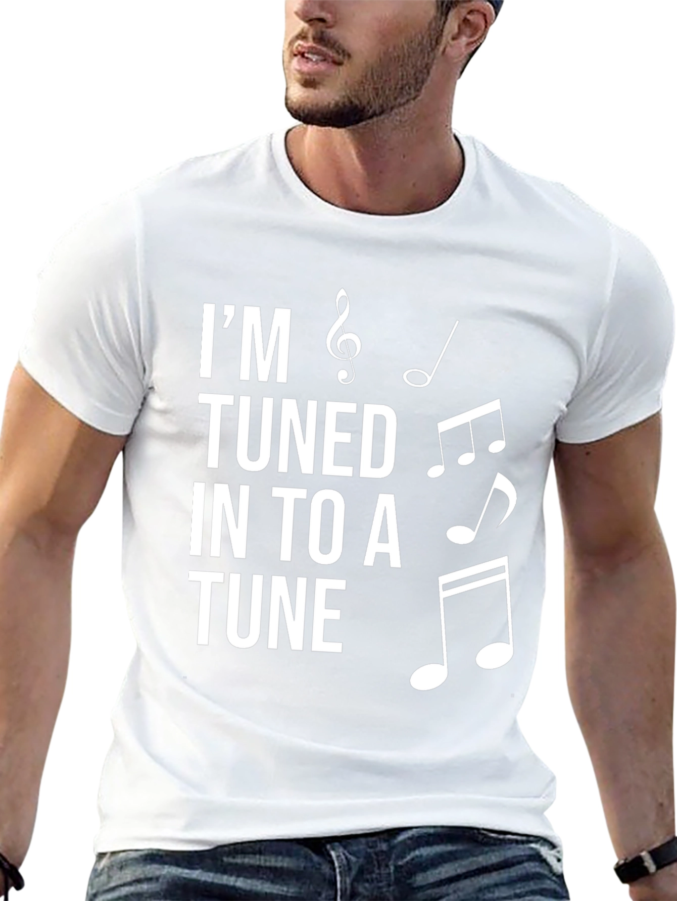 Im Tuned In To A Tune Black T-Shirt