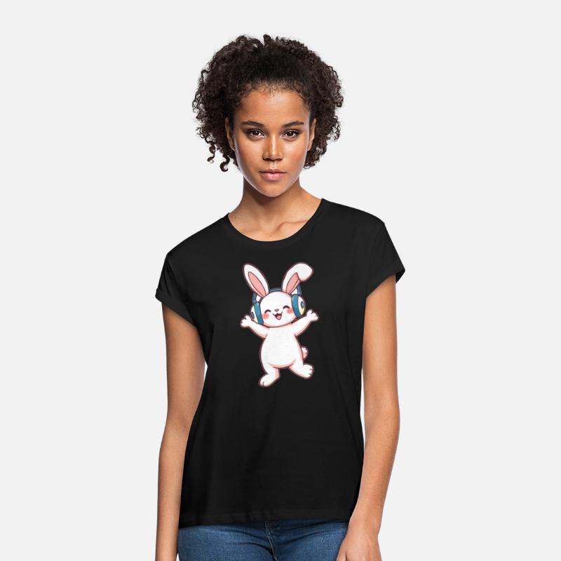Joyful Bunny with Headphones