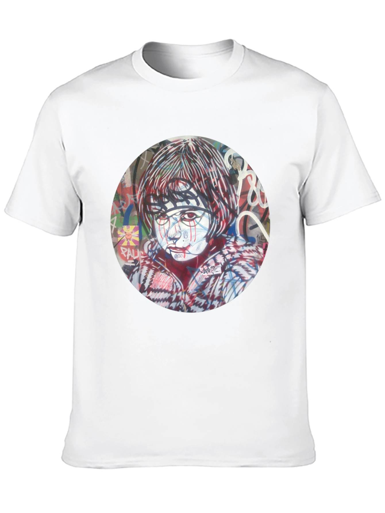 Artistic Graphic Print Black T-Shirt