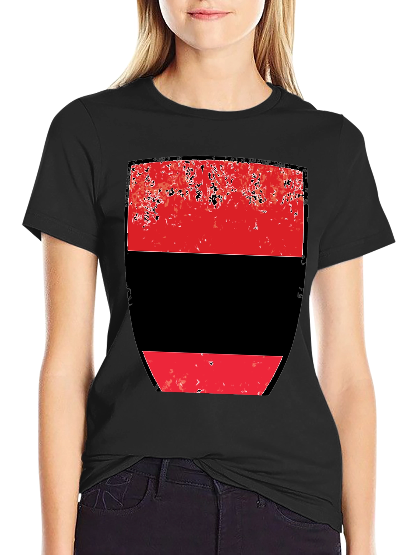 Abstract Red and Black Graphic Tee