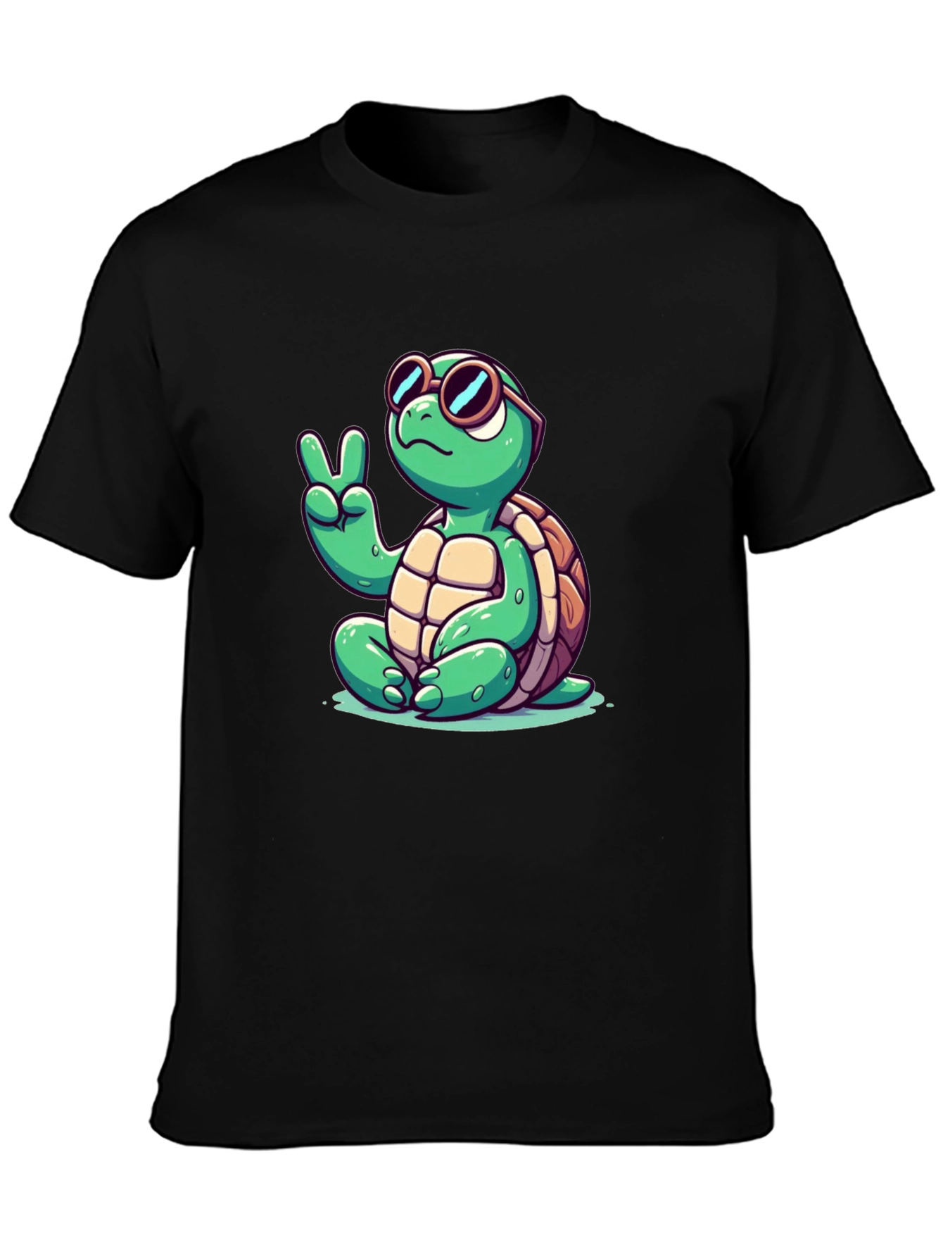 Peace Turtle Black T-Shirt