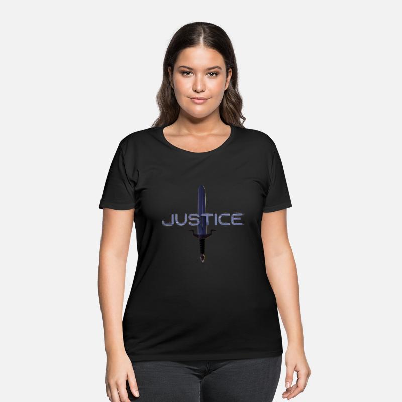Justice Metal Text with Sword