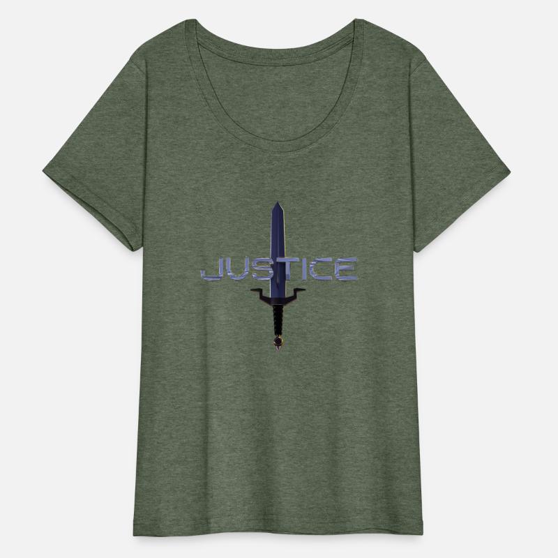 Justice Metal Text with Sword