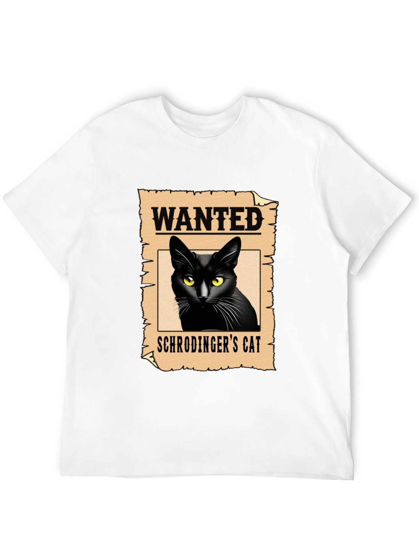 Wanted Schrödingers Cat Black T-Shirt