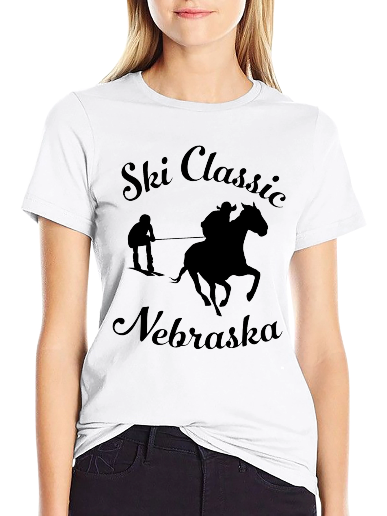 Ski Classic Nebraska Black T-Shirt
