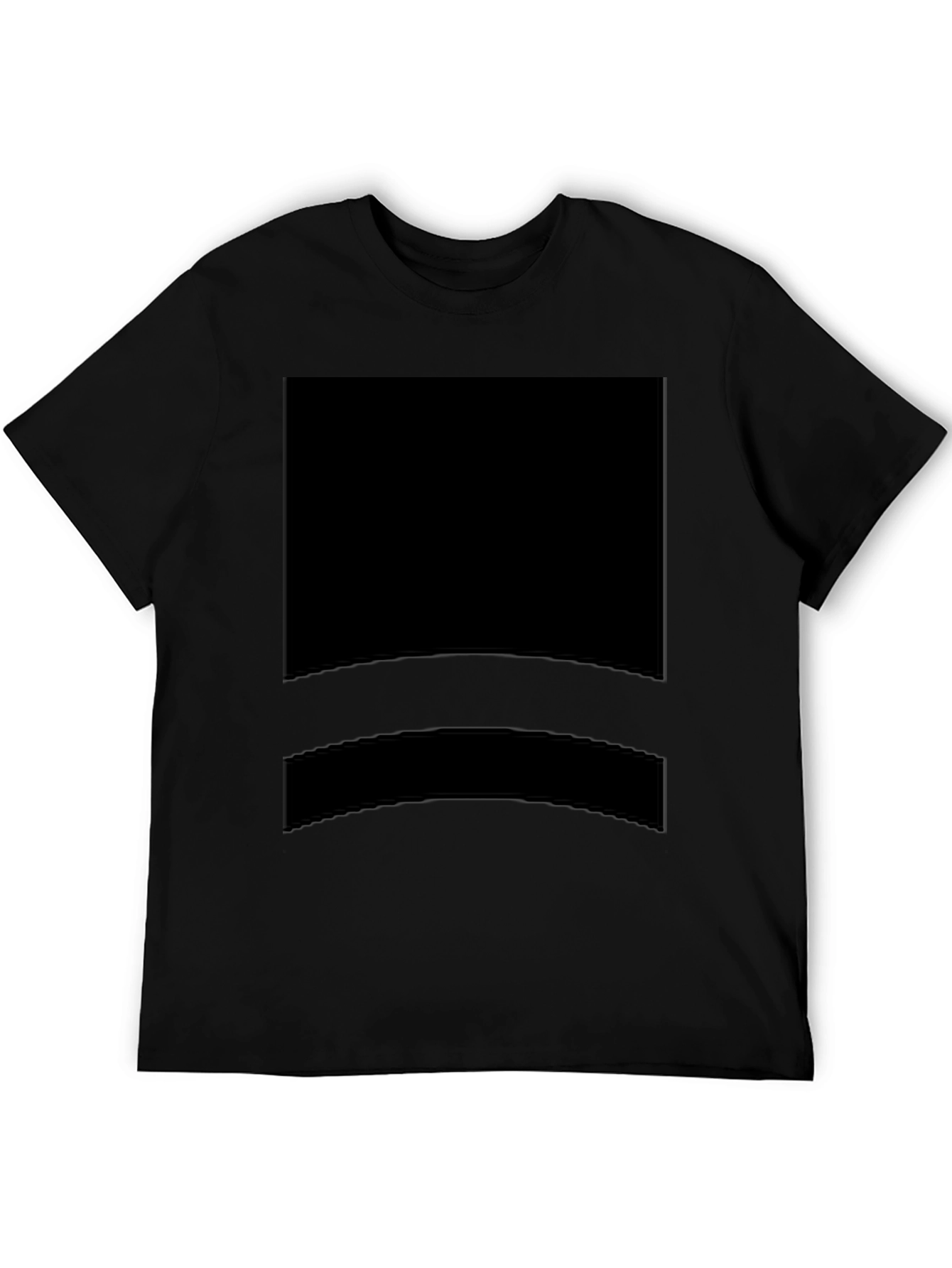 Mens Solid Black Casual Short Sleeve T-Shirt