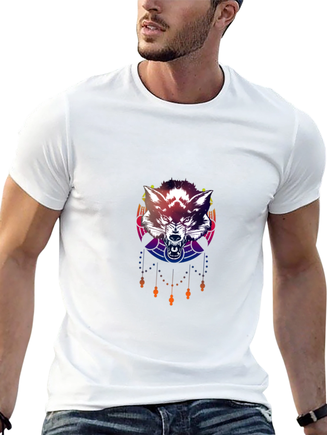 Wolf Graphic Tee - Mens Black Short Sleeve