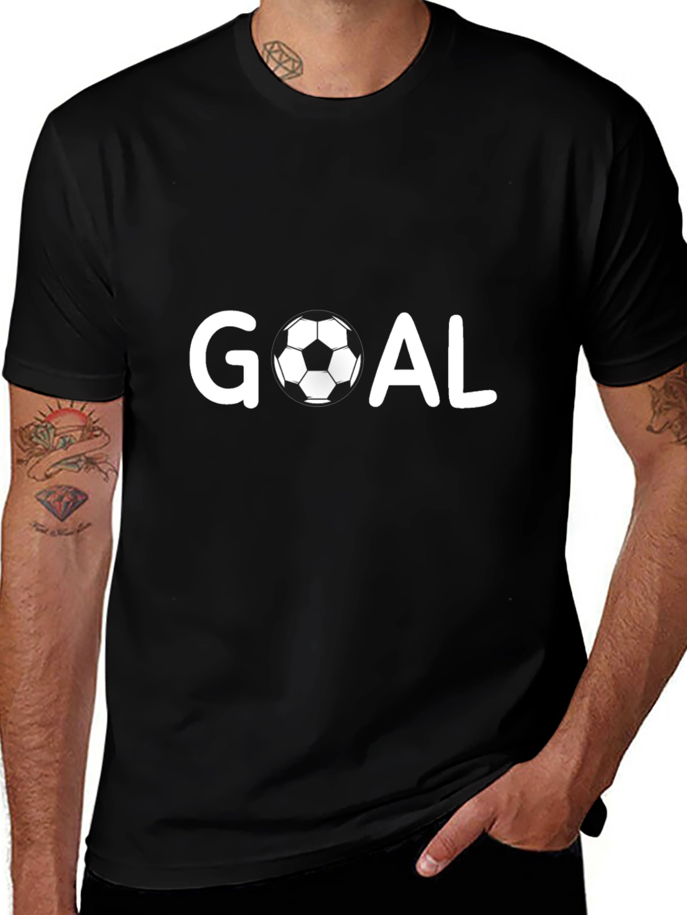 Goal T-Shirt - Black Soccer Ball Tee