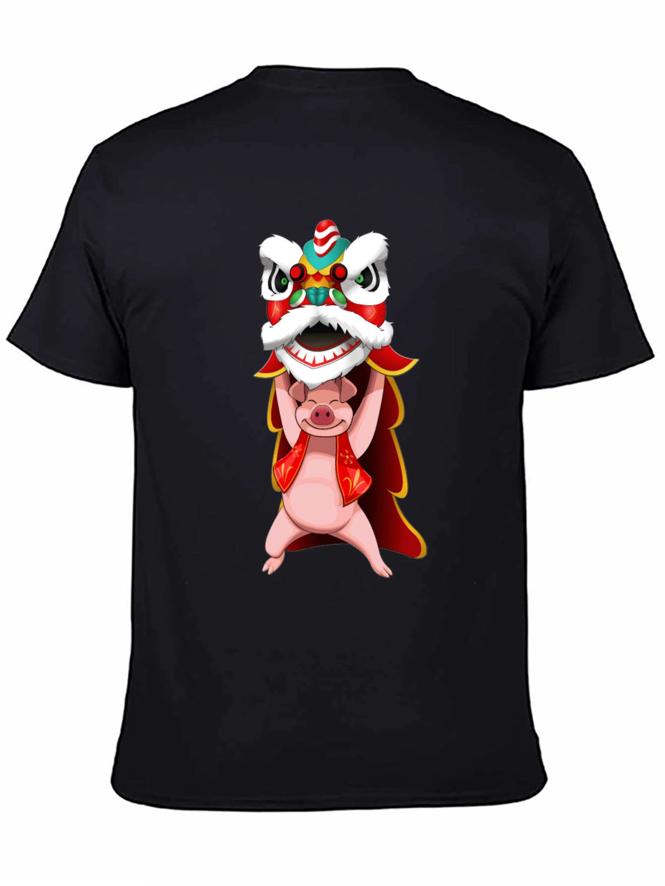 Pig Holding Lion Dance T-Shirt - Chinese New Year