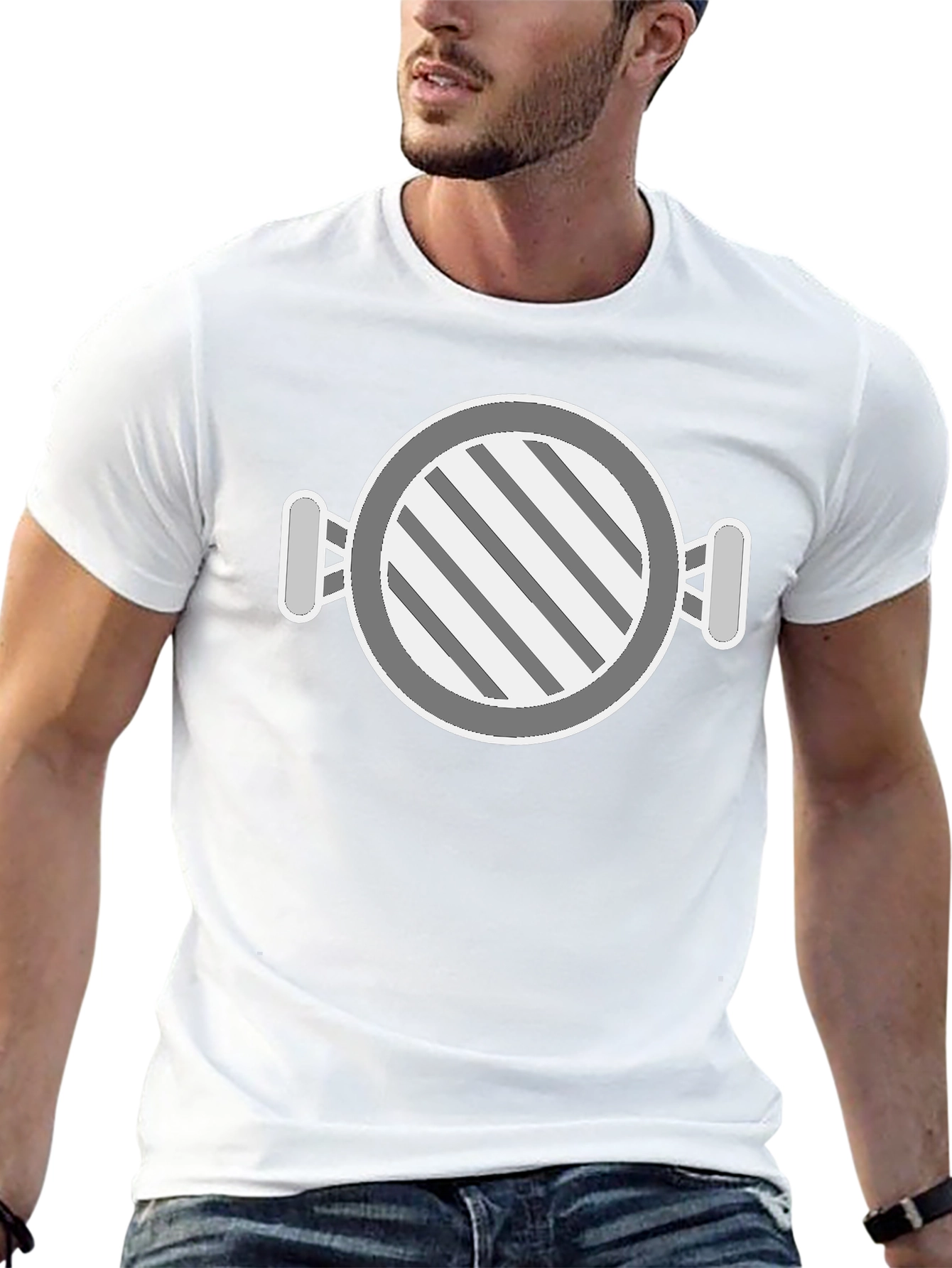 Round Graphic Tee - Cool Striped Design