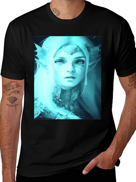 Fantasy Elf Graphic Tee - Mens Black T-Shirt