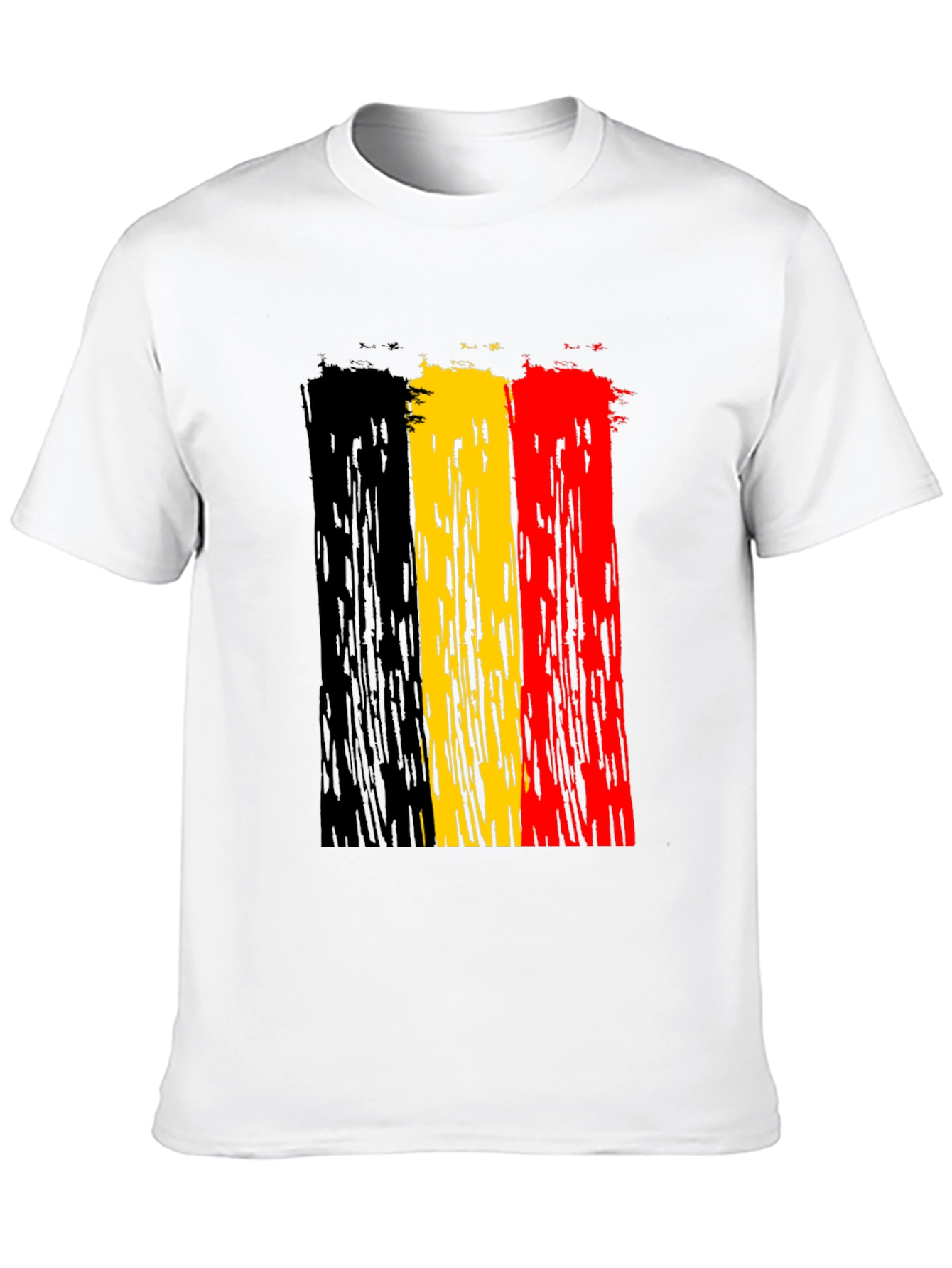 Belgium Flag Brushstroke T-Shirt - Black