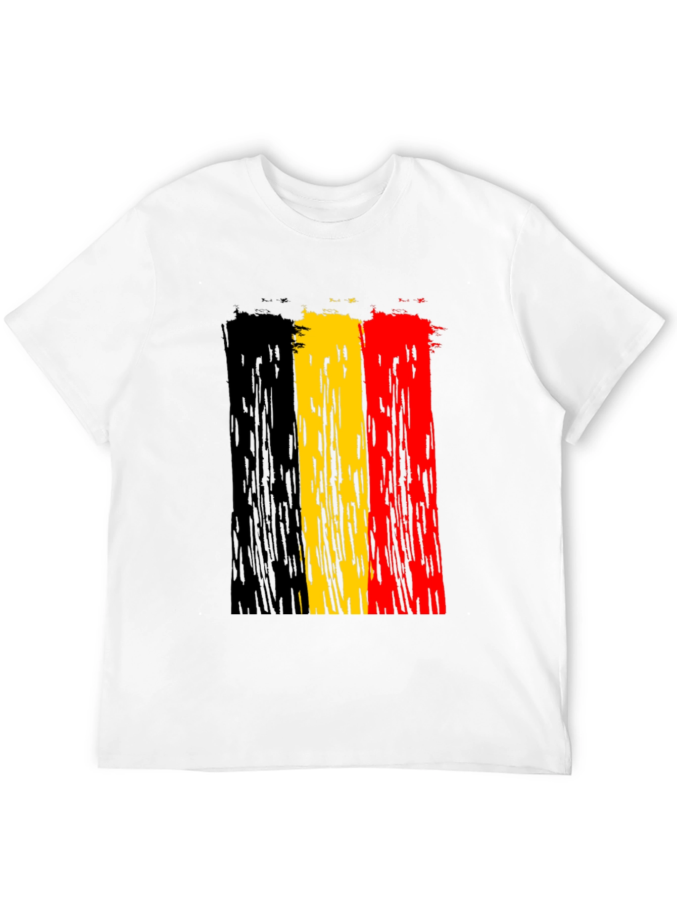Belgium Flag Brushstroke T-Shirt - Black