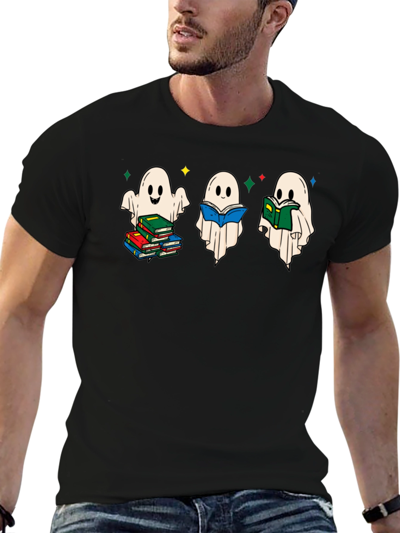 Ghost Reading Book T-Shirt