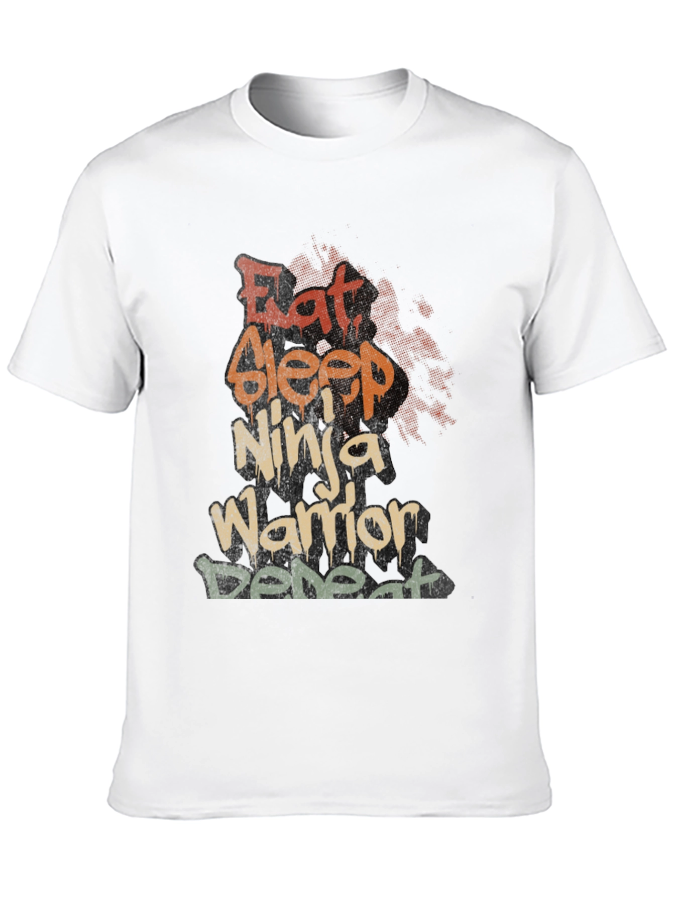 Eat Sleep Ninja Warrior Defeat Graphic T-Shirt