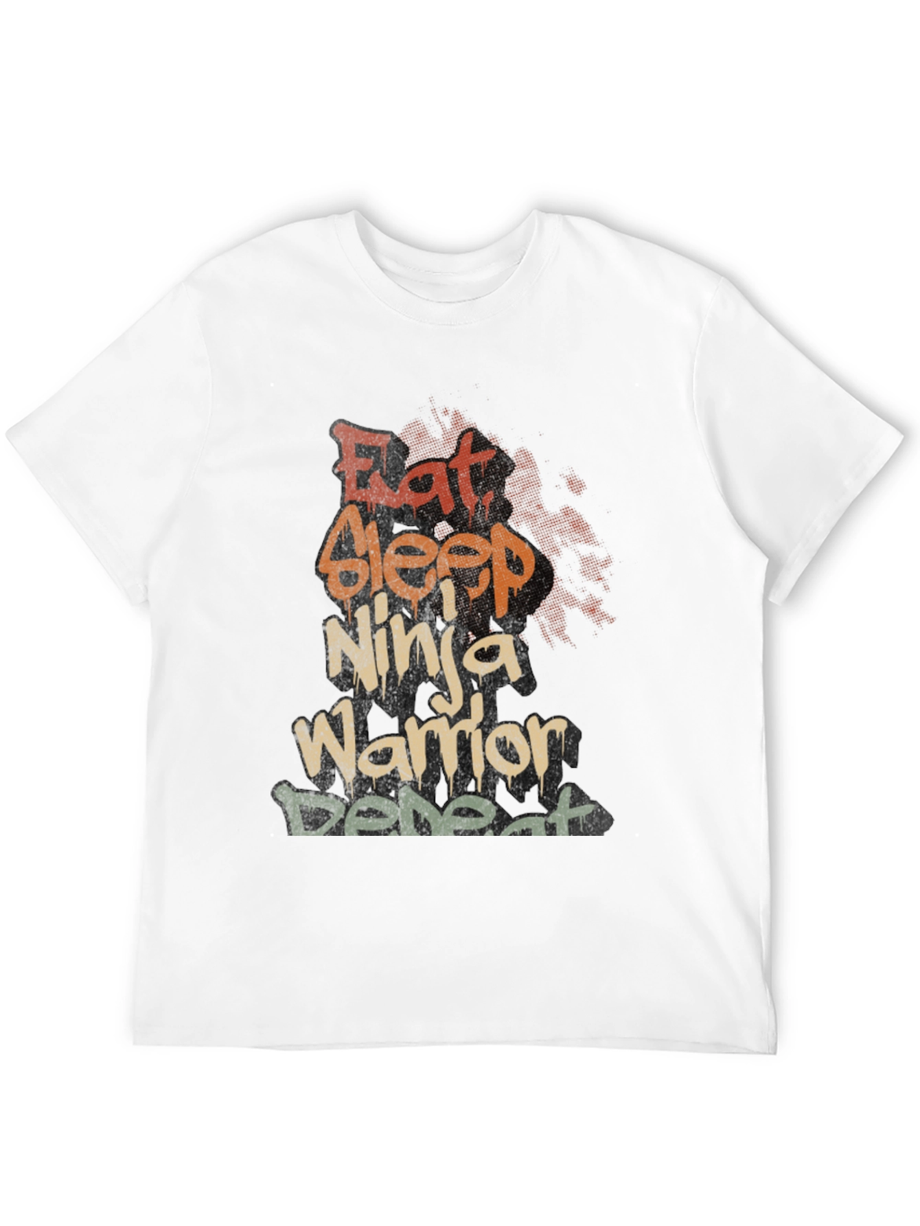 Eat Sleep Ninja Warrior Defeat Graphic T-Shirt