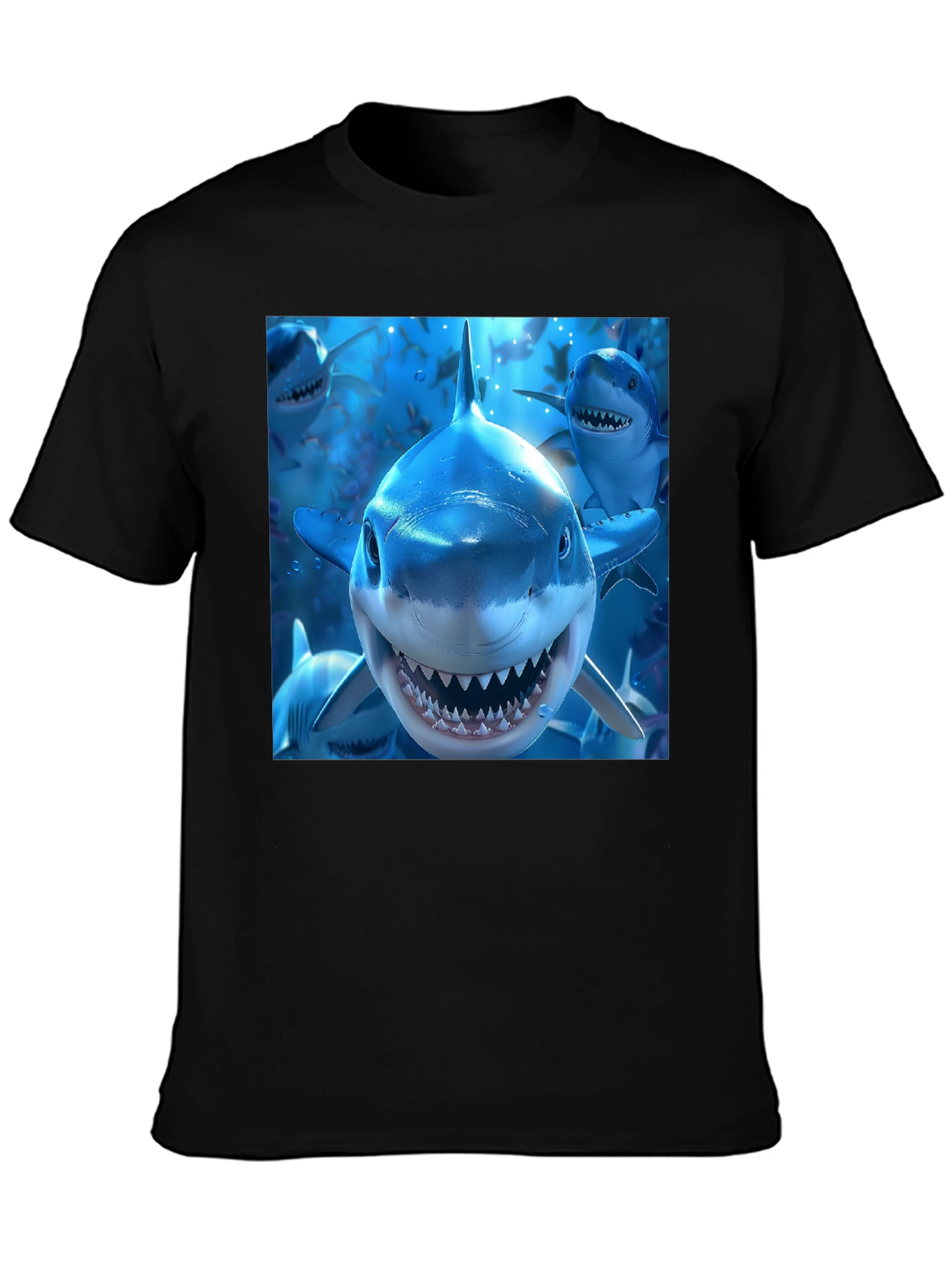 Shark Squad Tee - Mens Black Graphic T-Shirt