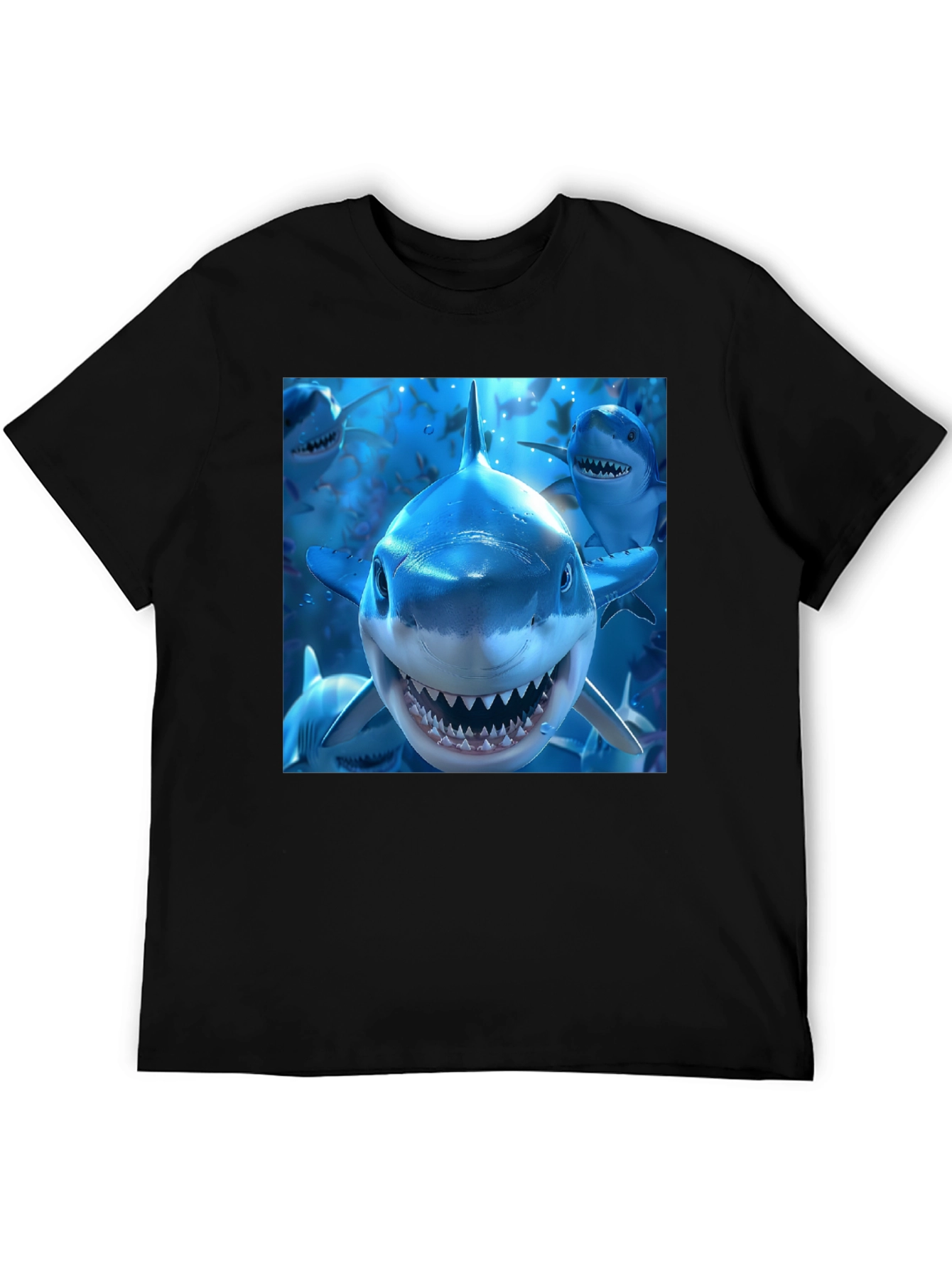 Shark Squad Tee - Mens Black Graphic T-Shirt
