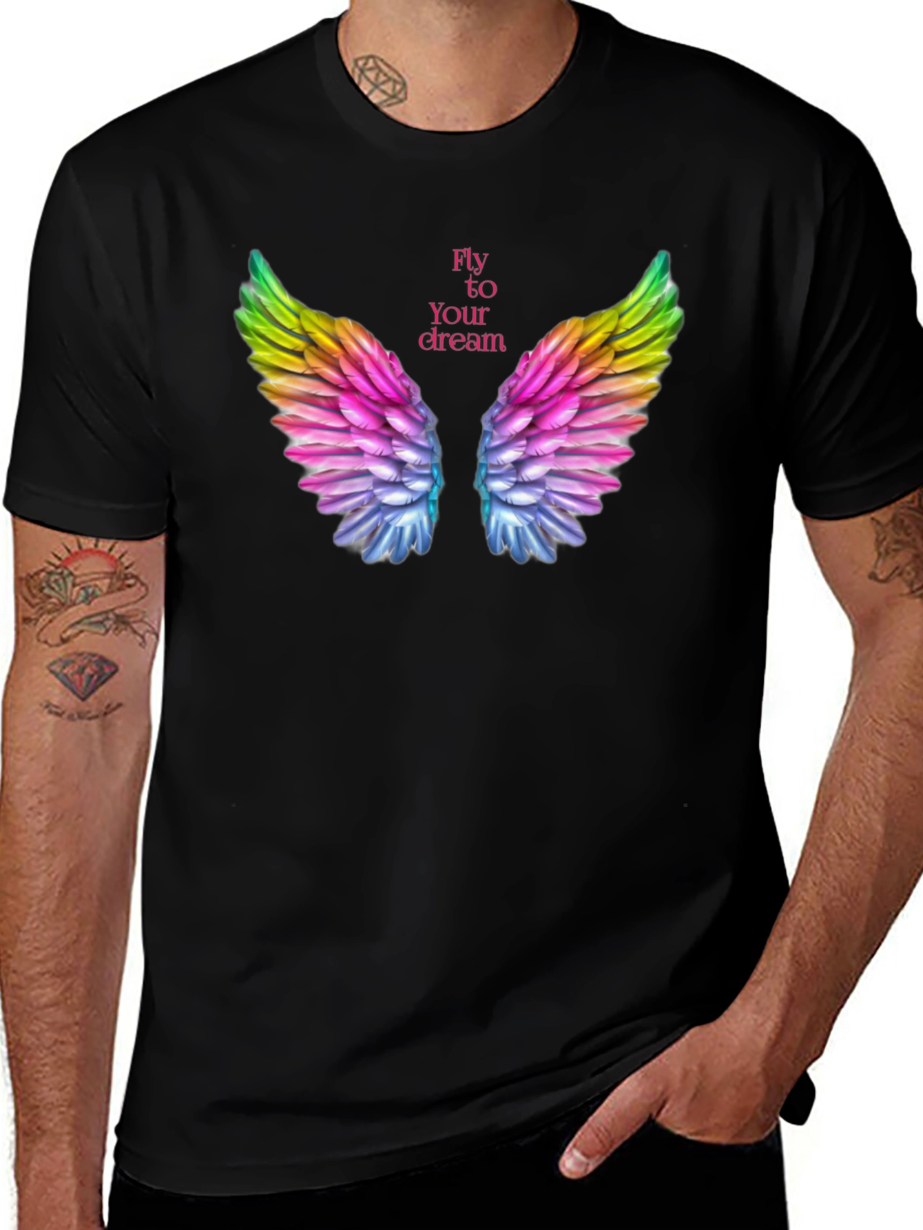 Dream Wings Graphic Black T-Shirt