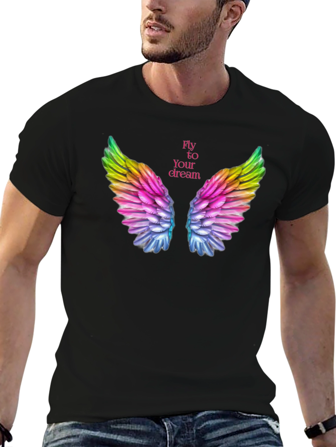 Dream Wings Graphic Black T-Shirt