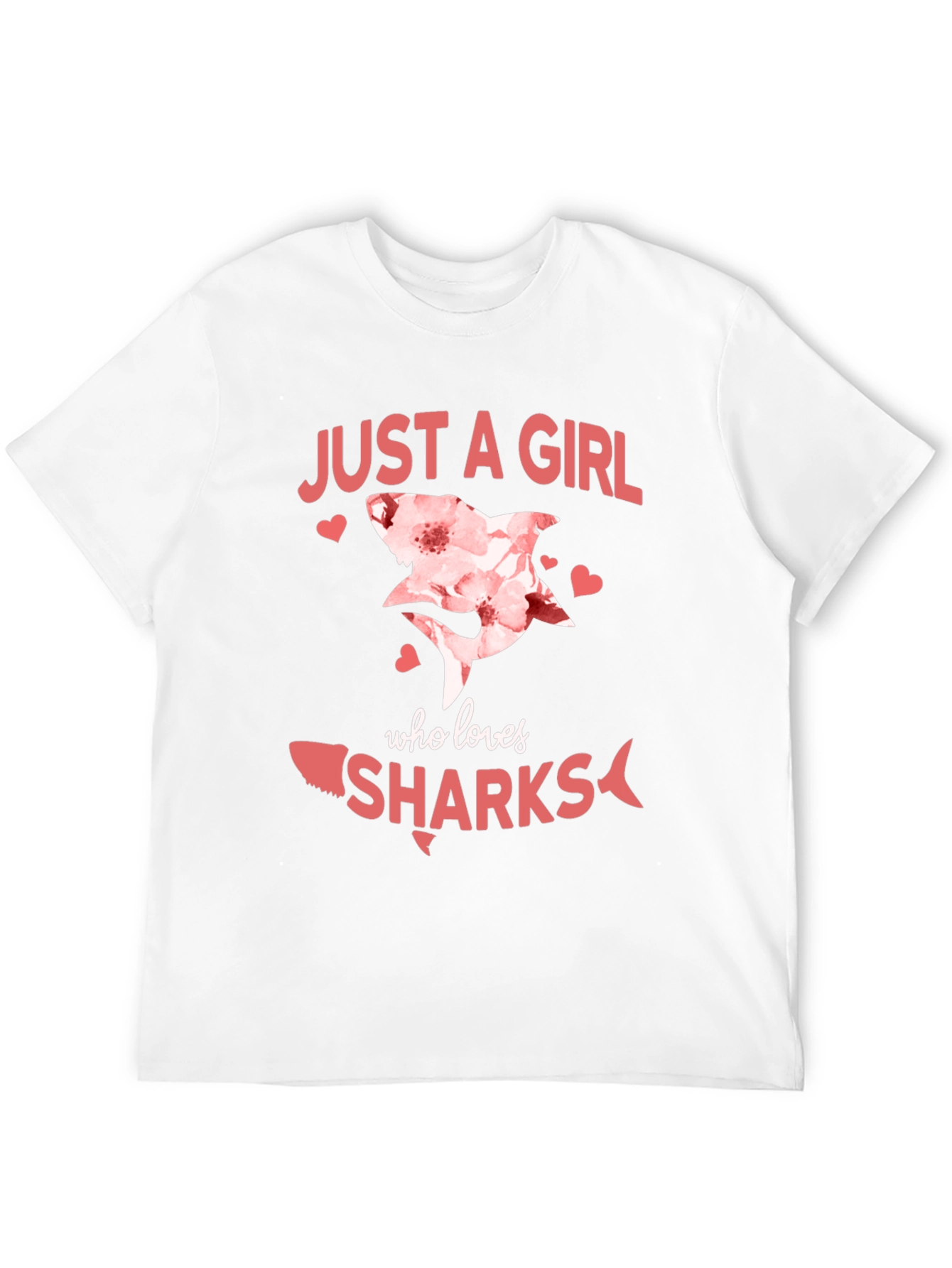 Just A Girl Who Loves Sharks Black T-Shirt