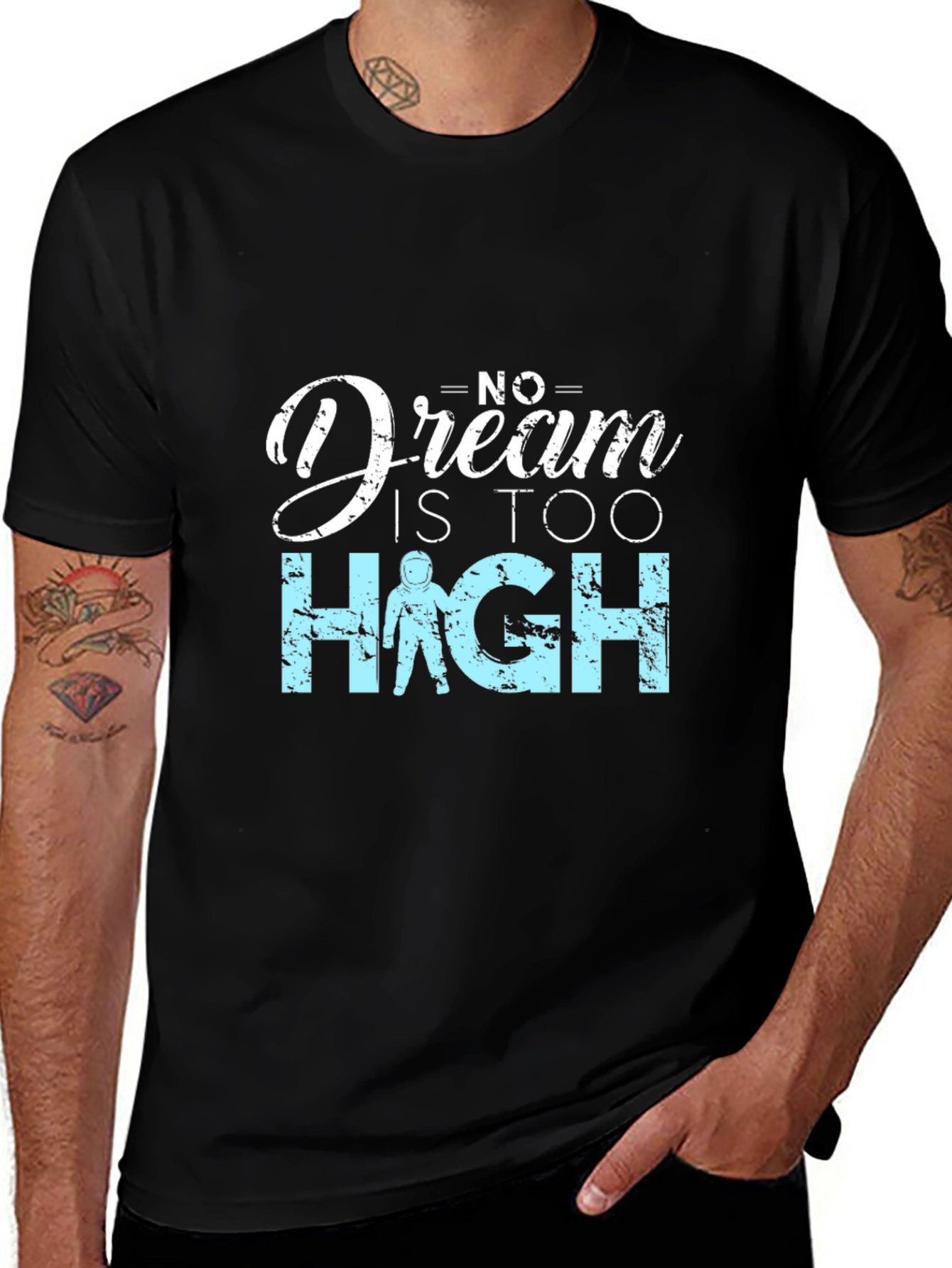 Dream Too High Graphic Black T-Shirt
