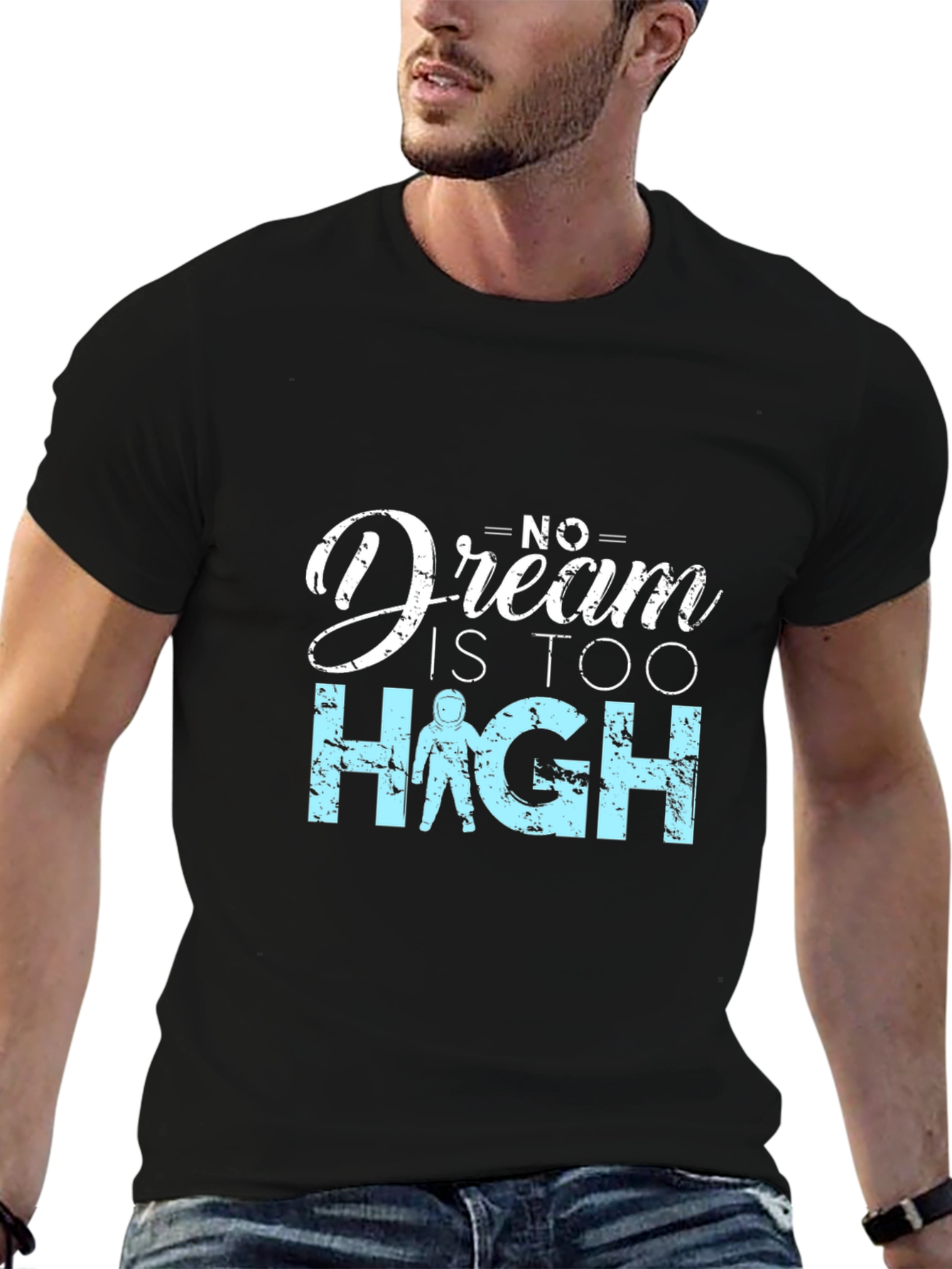 Dream Too High Graphic Black T-Shirt