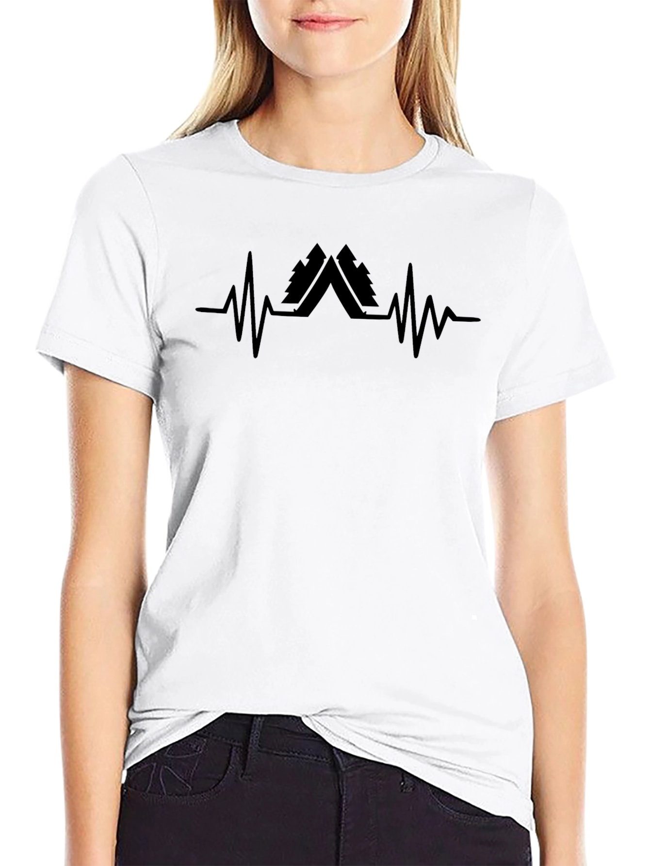 Mountain Heartbeat Graphic Tee - Black