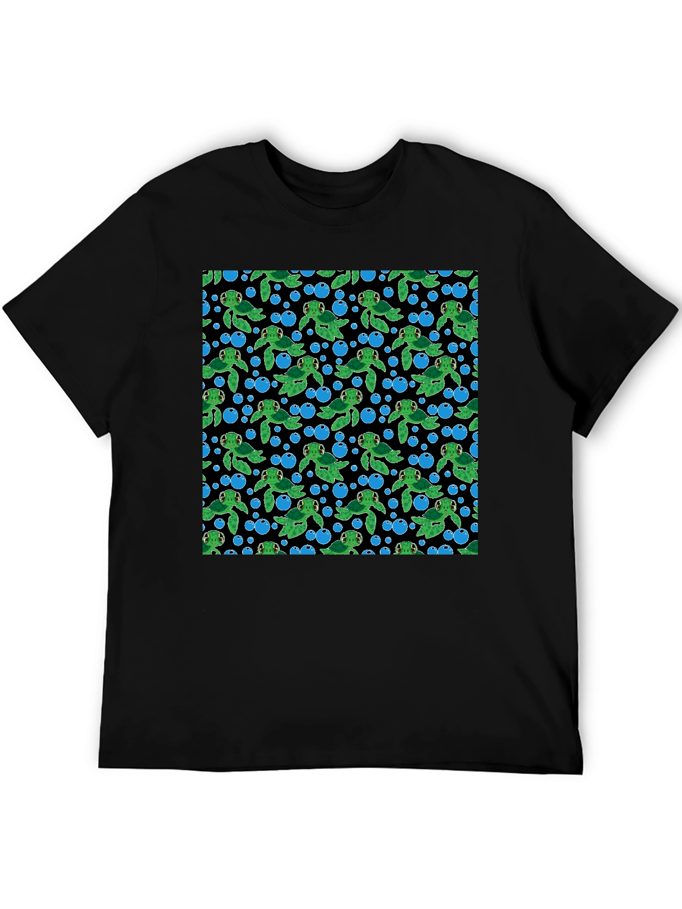 Turtle Bubbles Black T-Shirt
