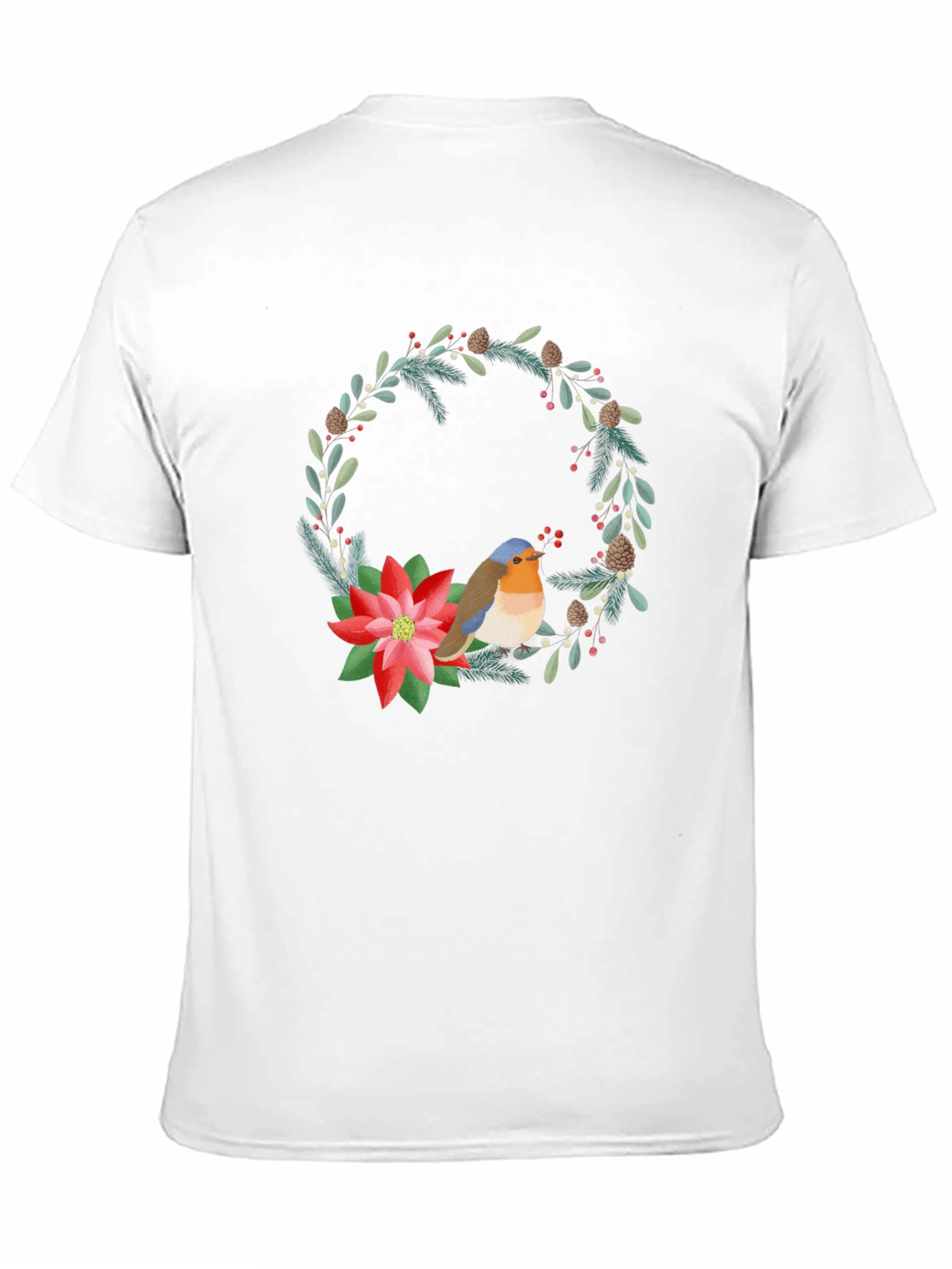 Festive Robin Wreath Graphic Tee