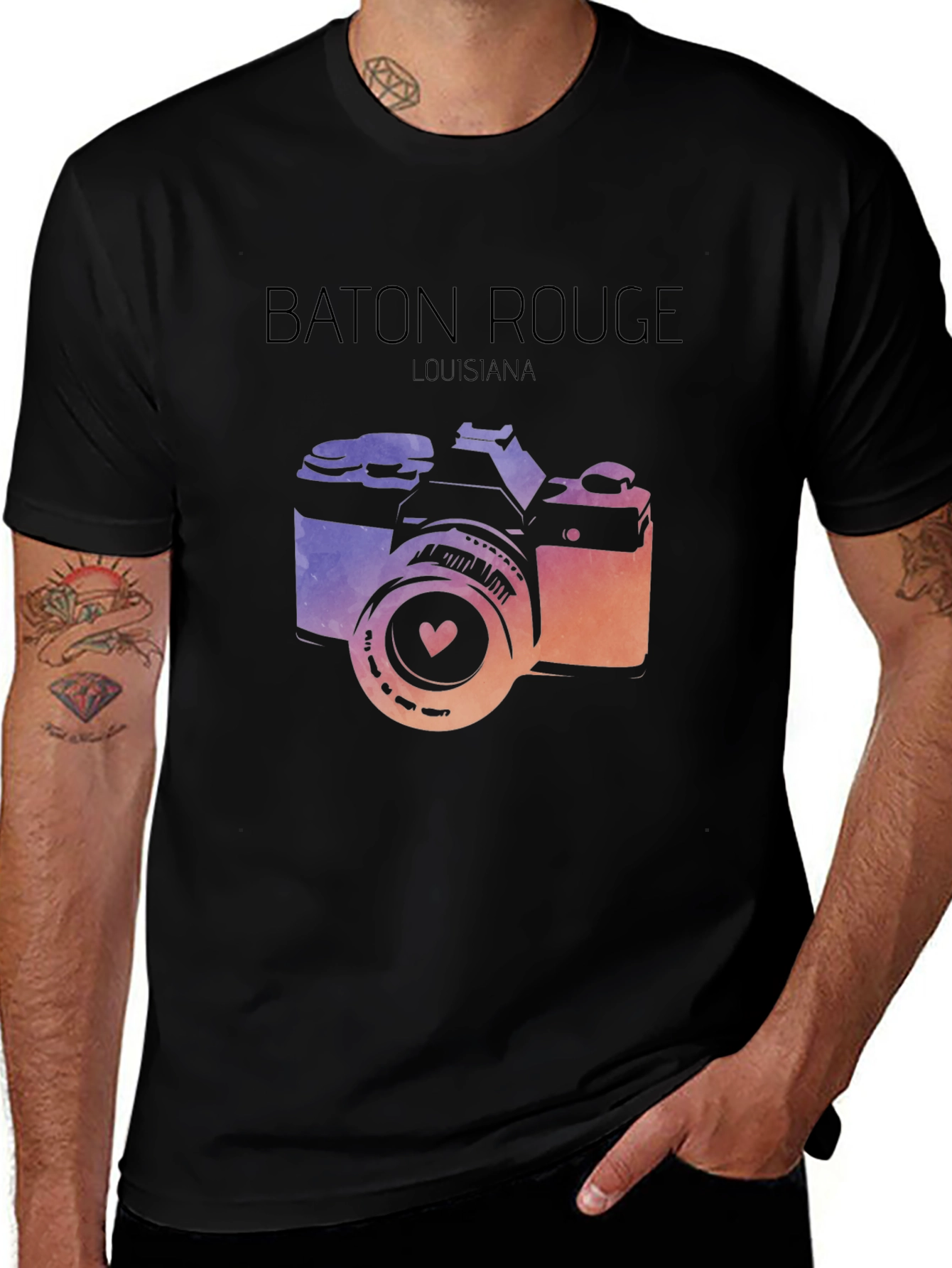 Baton Rouge Louisiana Camera Graphic Tee