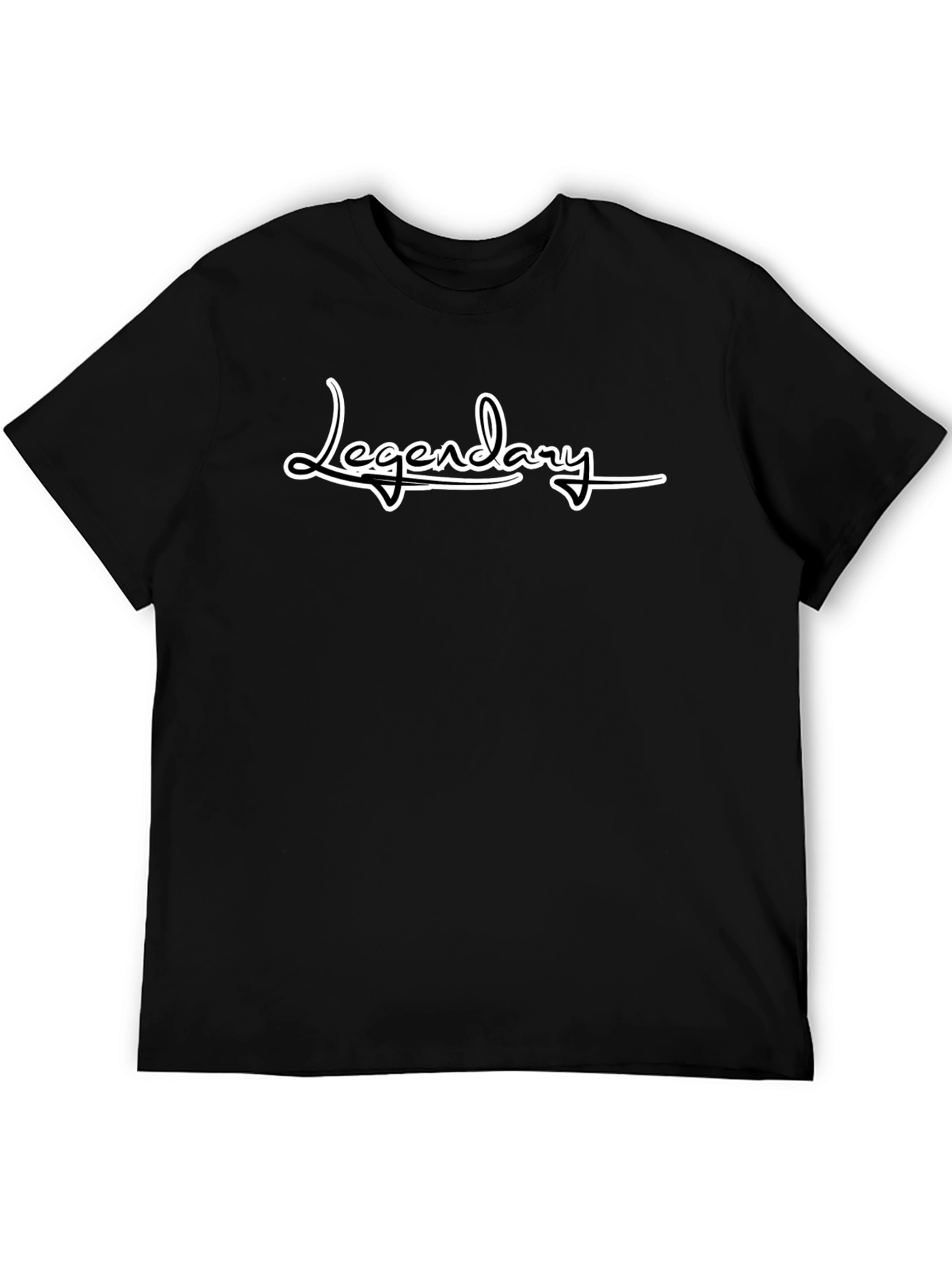 Legendary Black Cotton Graphic T-Shirt