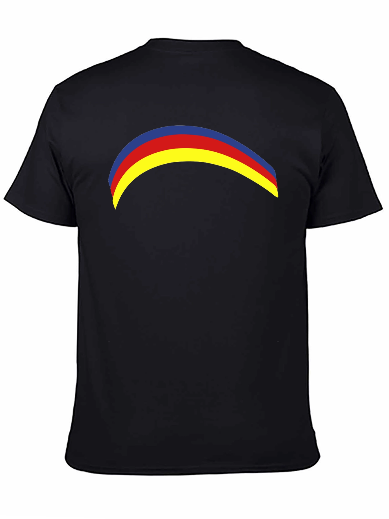 Rainbow Arc Graphic Tee - Casual Black T-Shirt