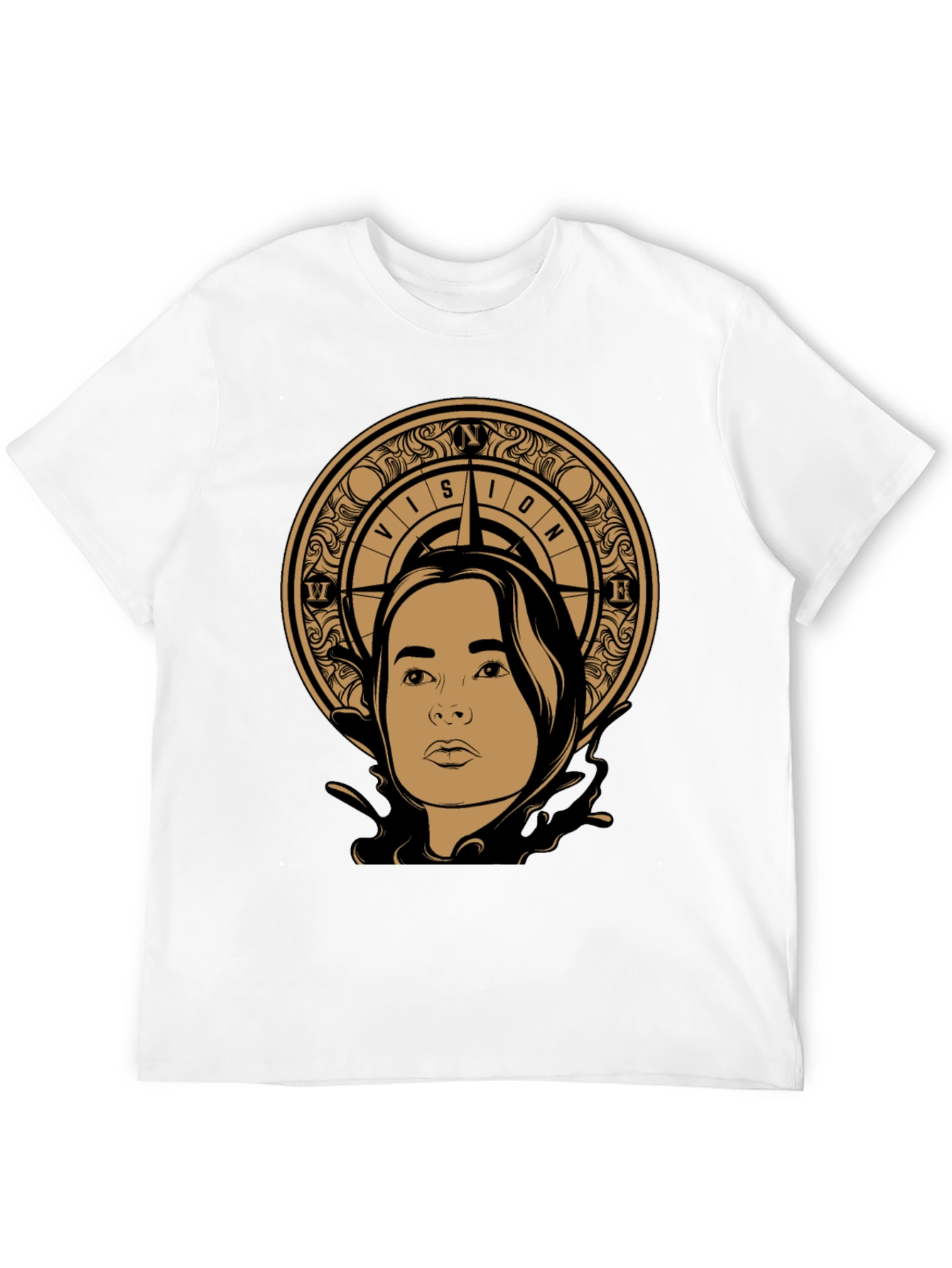 Vision Compass Graphic Tee - Stylish Unisex Black T-Shirt