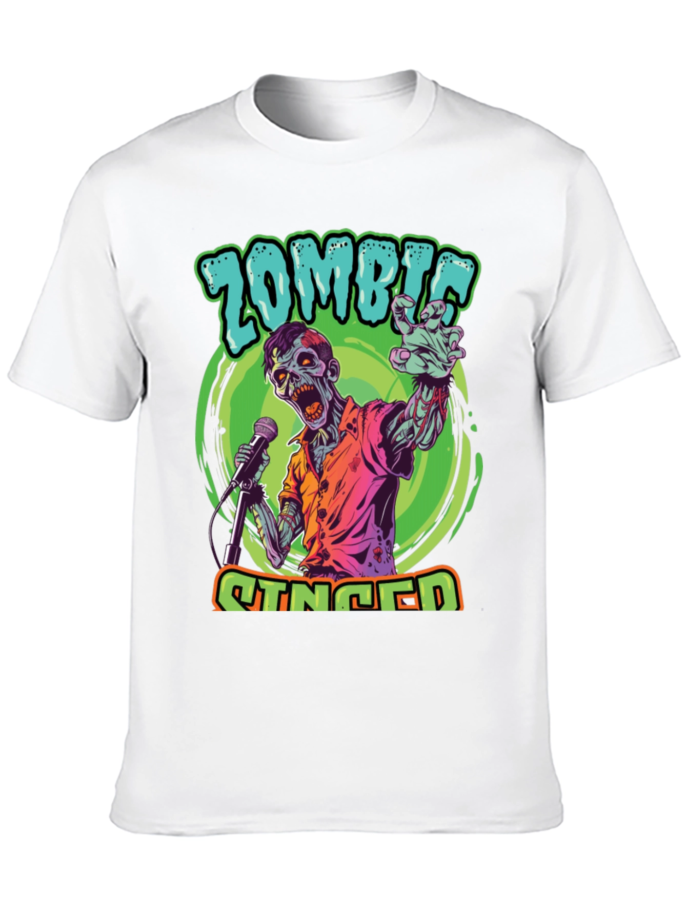 Zombie Singer Graphic Tee - Unique Halloween Shirt