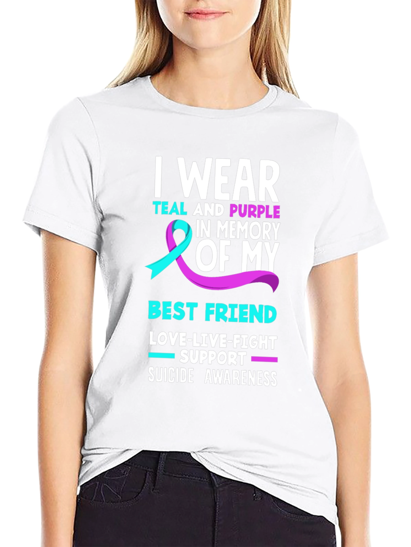 Teal & Purple Suicide Awareness Best Friend T-Shirt