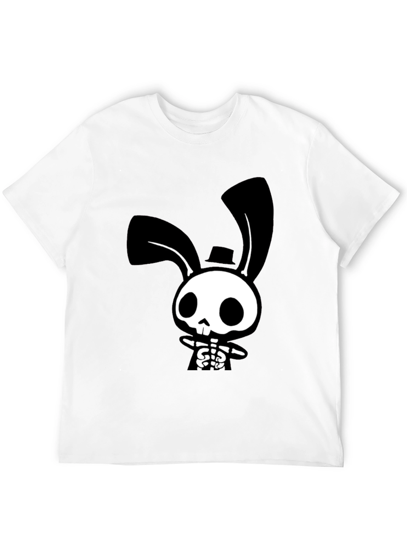 Spooky Skeleton Bunny Black T-Shirt