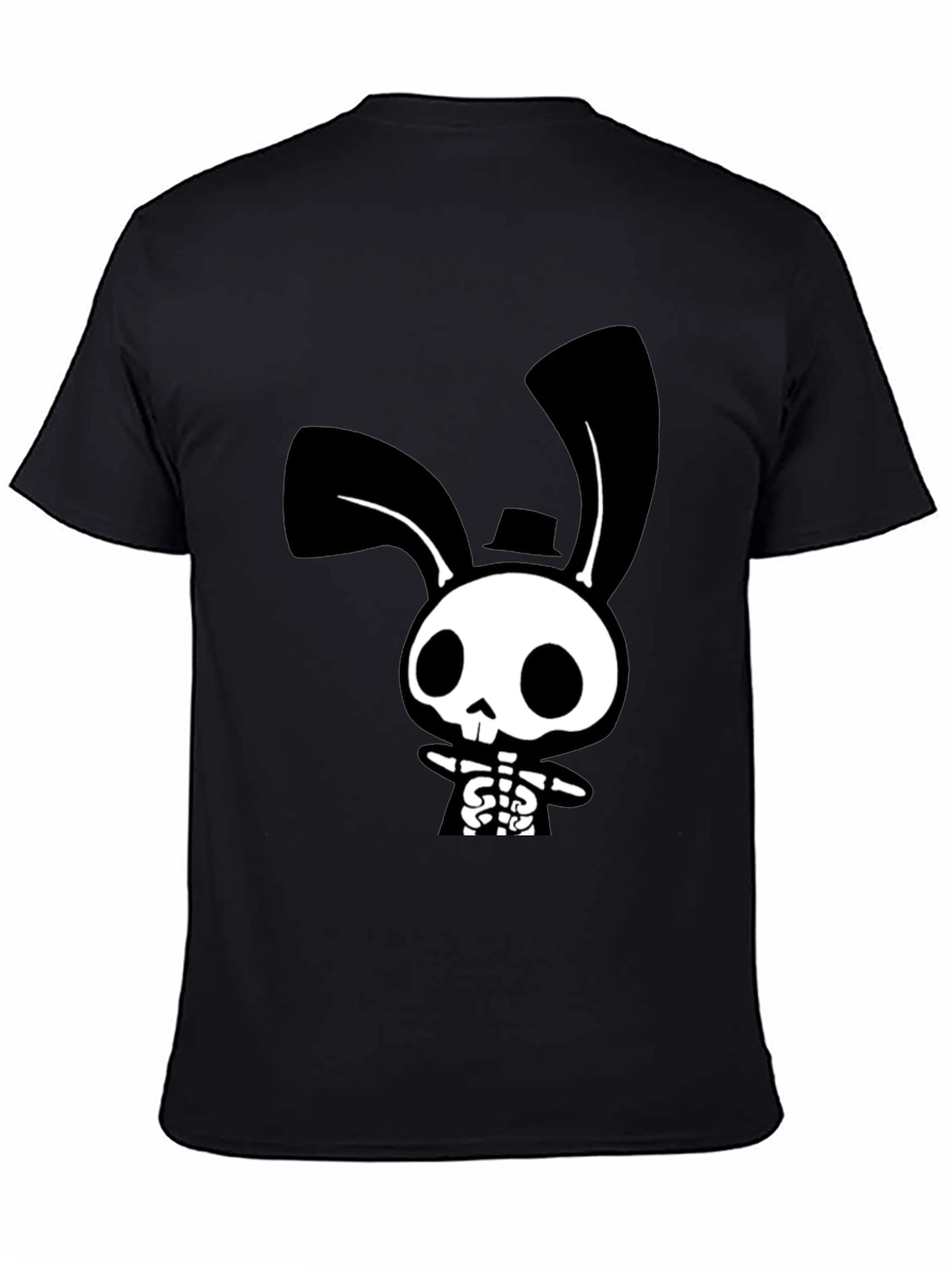 Spooky Skeleton Bunny Black T-Shirt