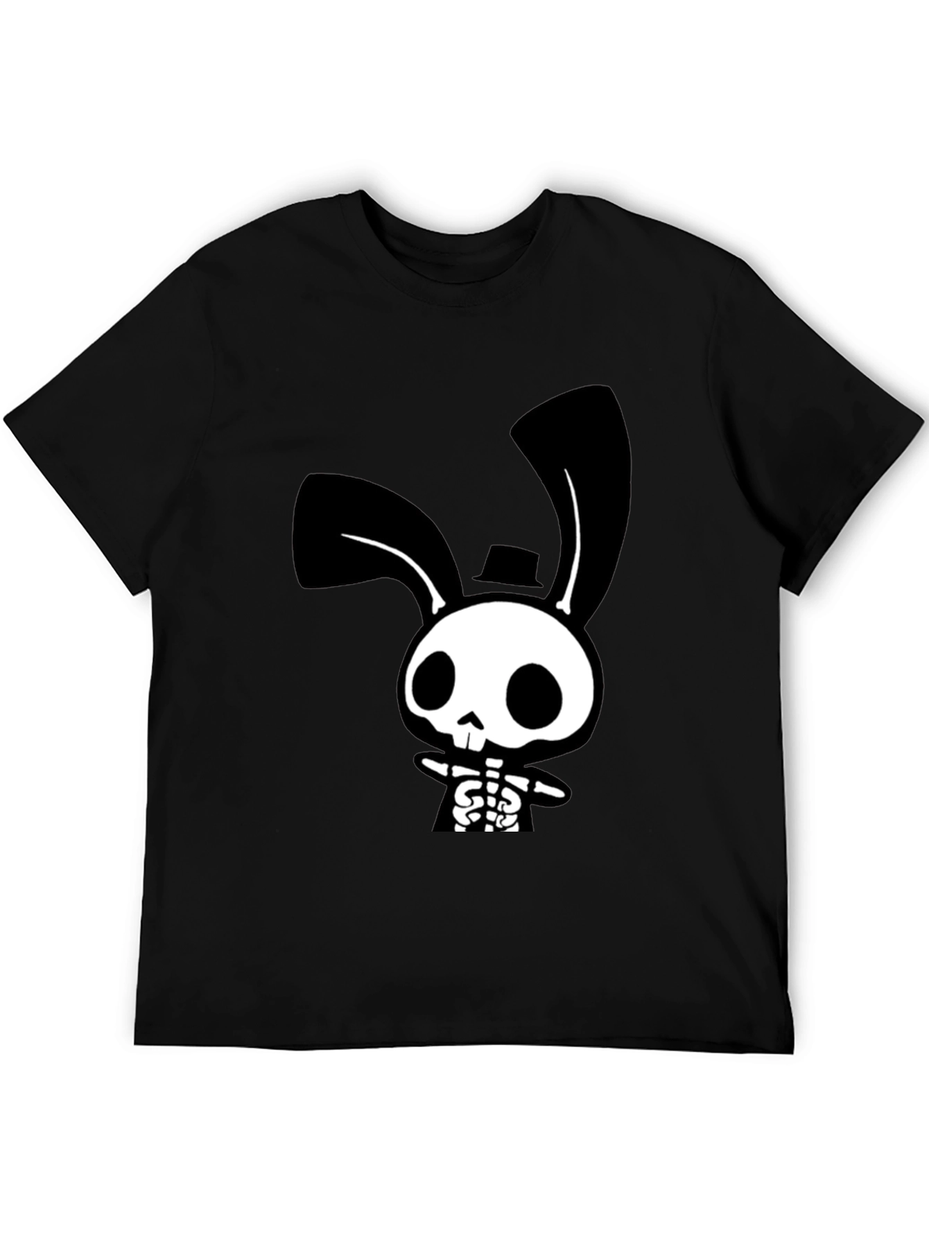 Spooky Skeleton Bunny Black T-Shirt