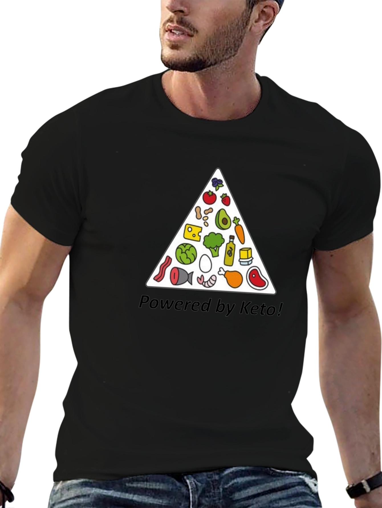 Powered by Keto T-Shirt - Diet Graphic Tee