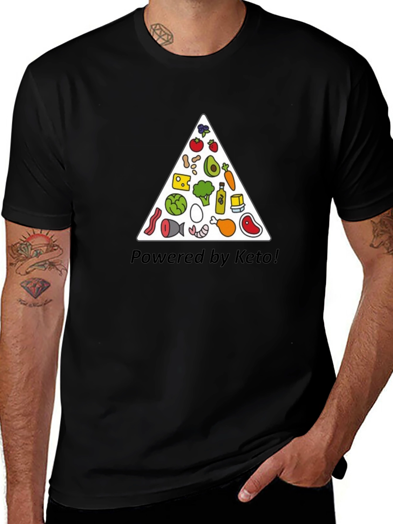 Powered by Keto T-Shirt - Diet Graphic Tee