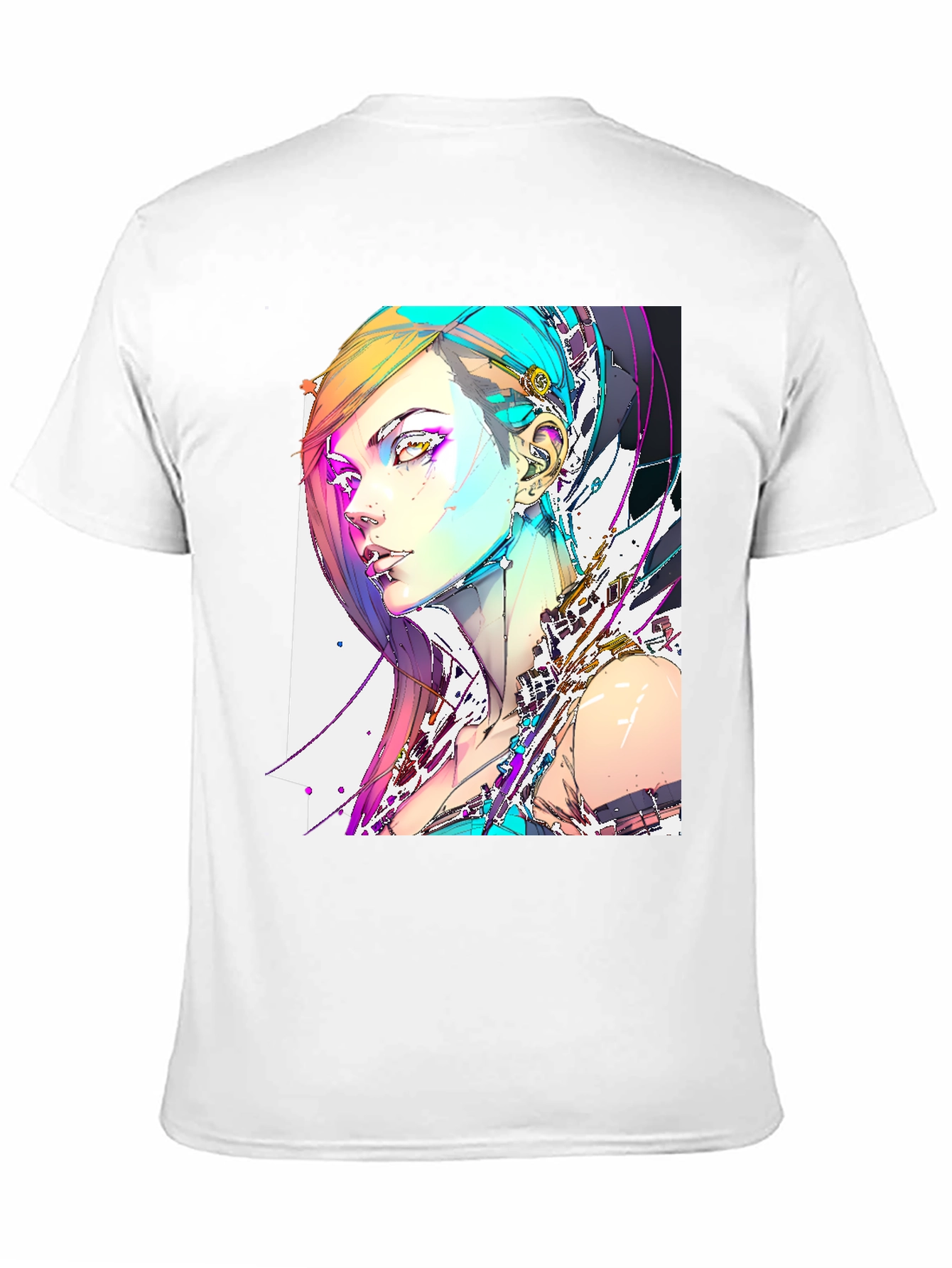 Cyberpunk Girl Graphic Black T-Shirt