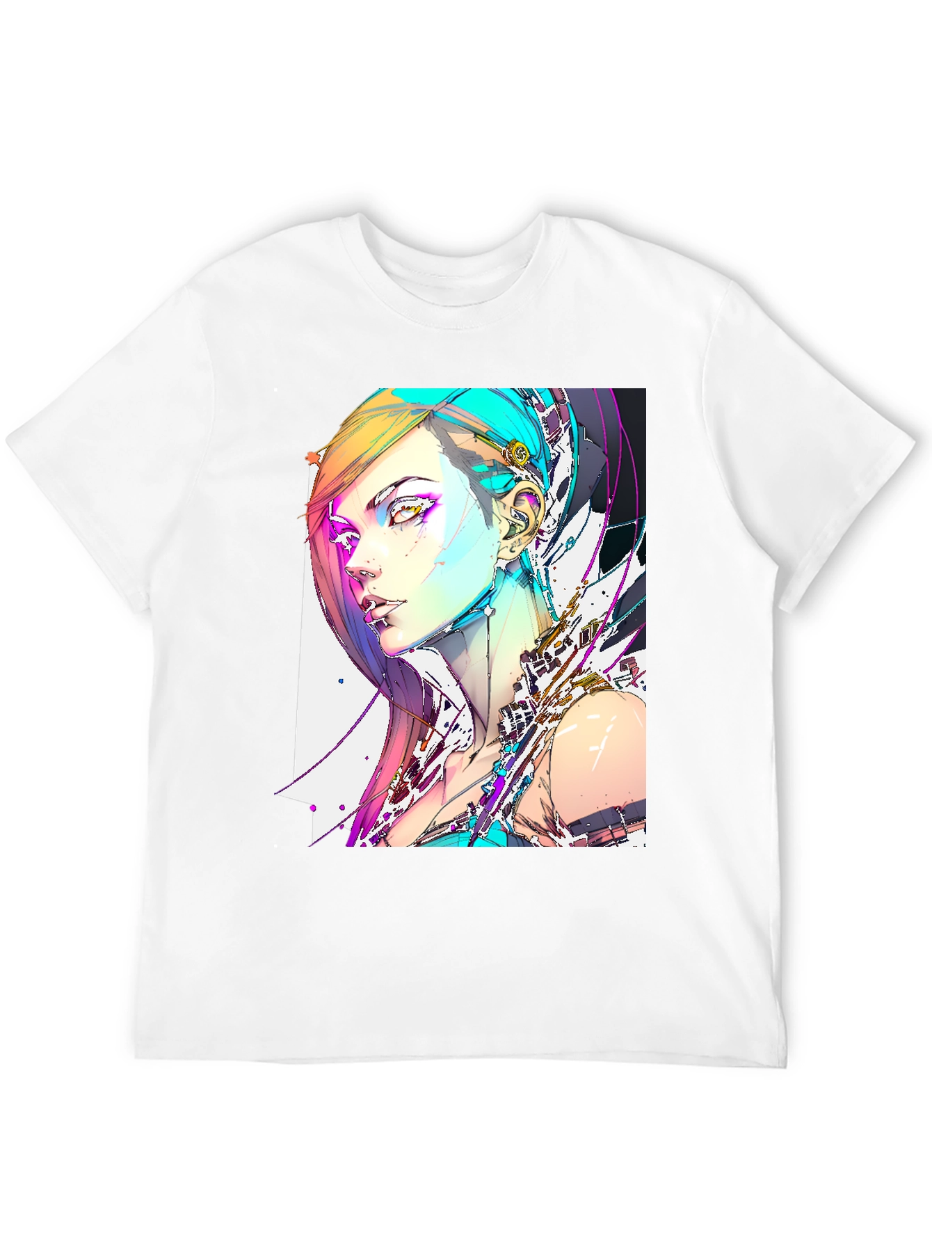 Cyberpunk Girl Graphic Black T-Shirt