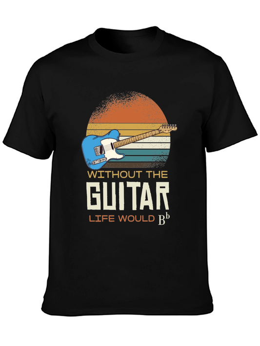 Guitar Lover T-Shirt: Without The Guitar Life Would B Flat