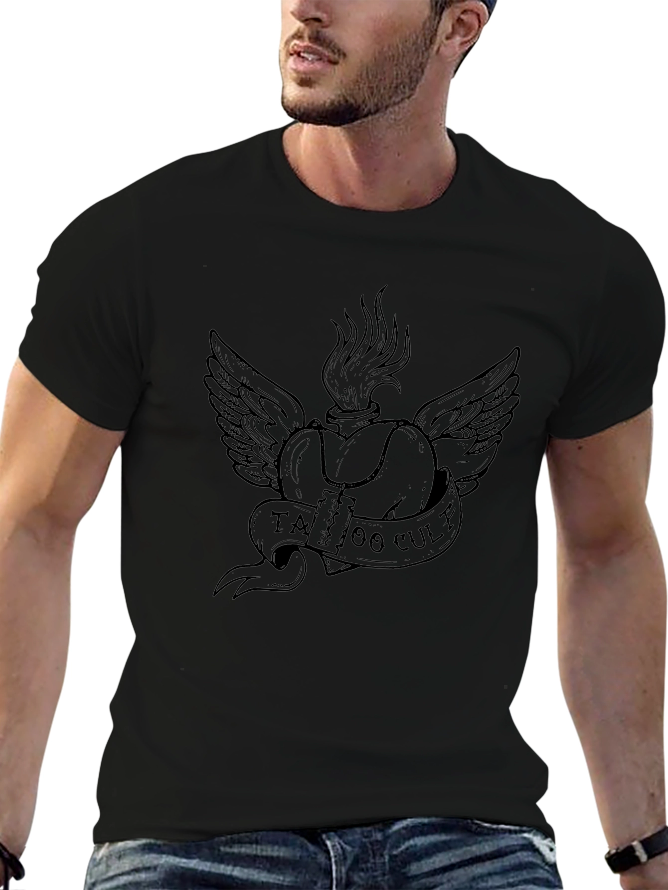 Tattoo Cult Graphic Print Black T-Shirt
