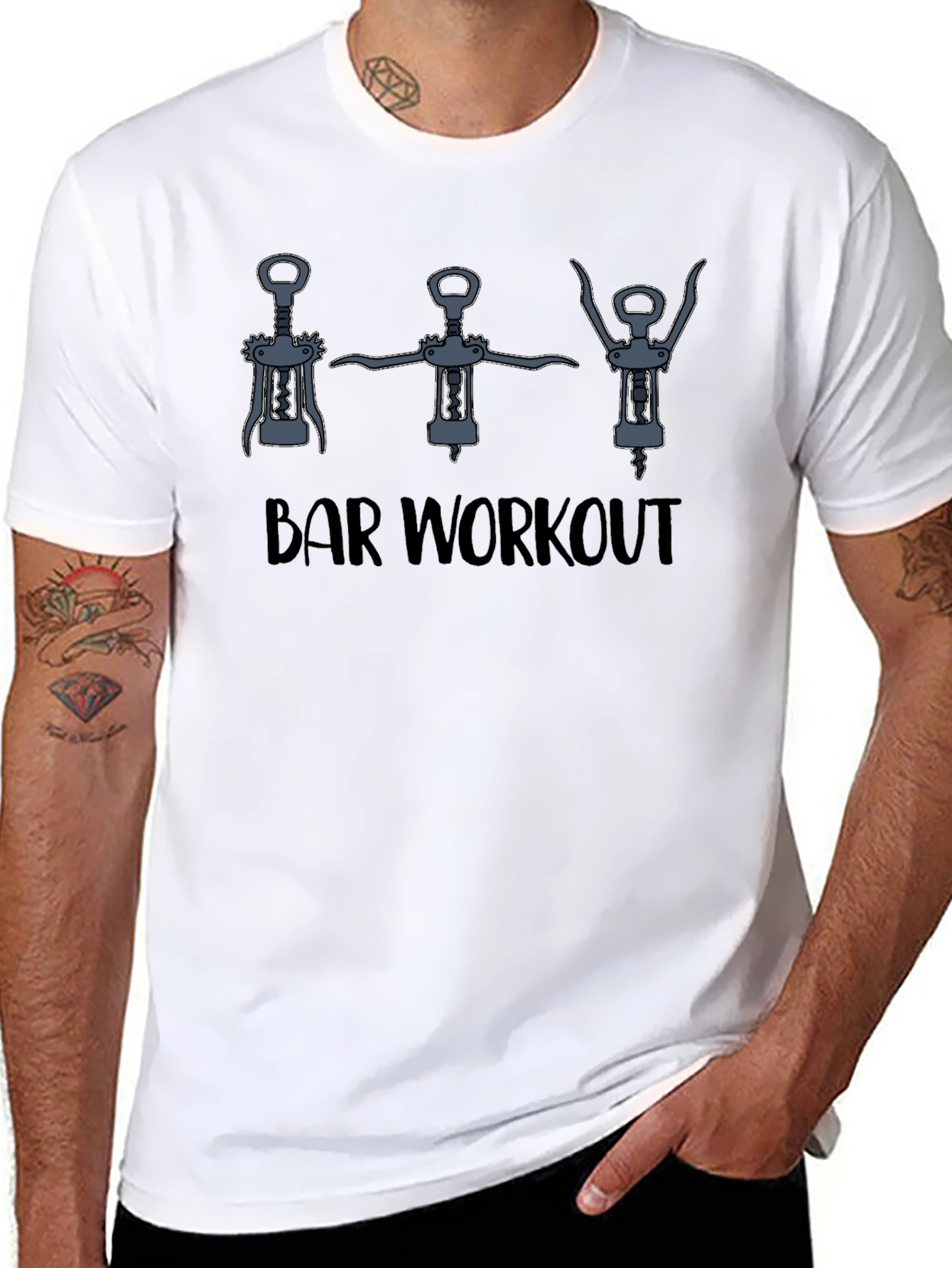 Bar Workout Graphic Tee - Black Cotton